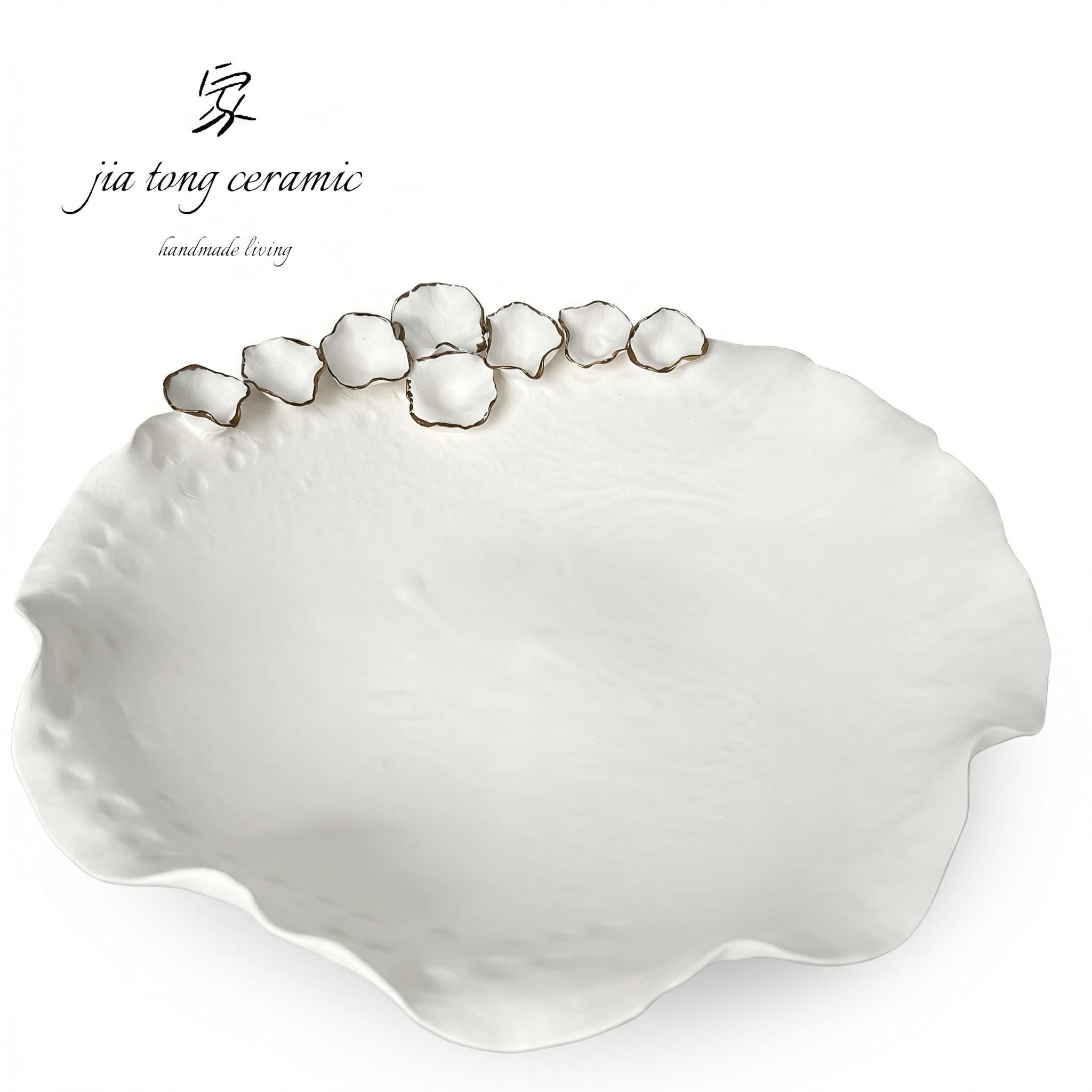 White Ceramic Bowl & Tray