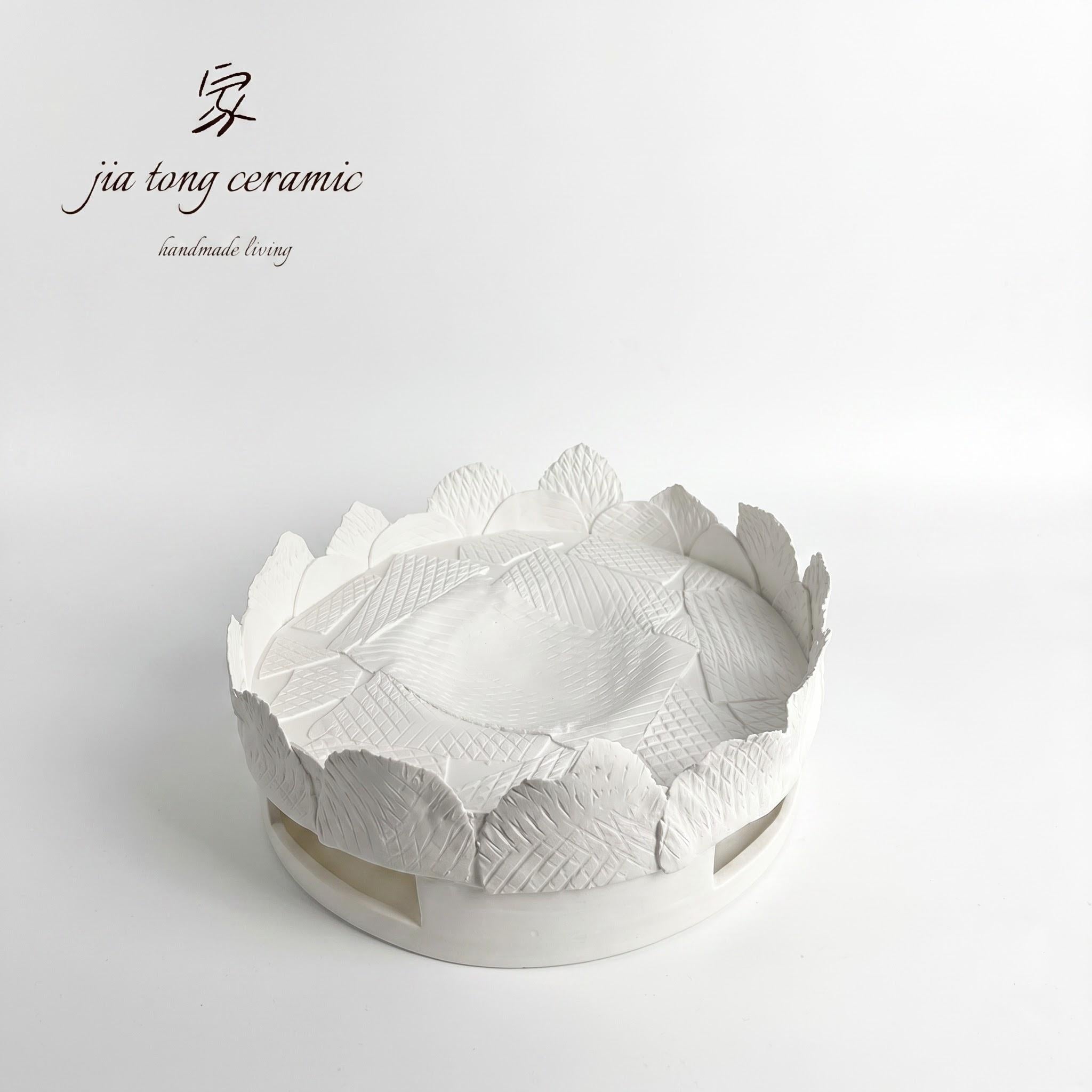 White Ceramic Bowl & Tray