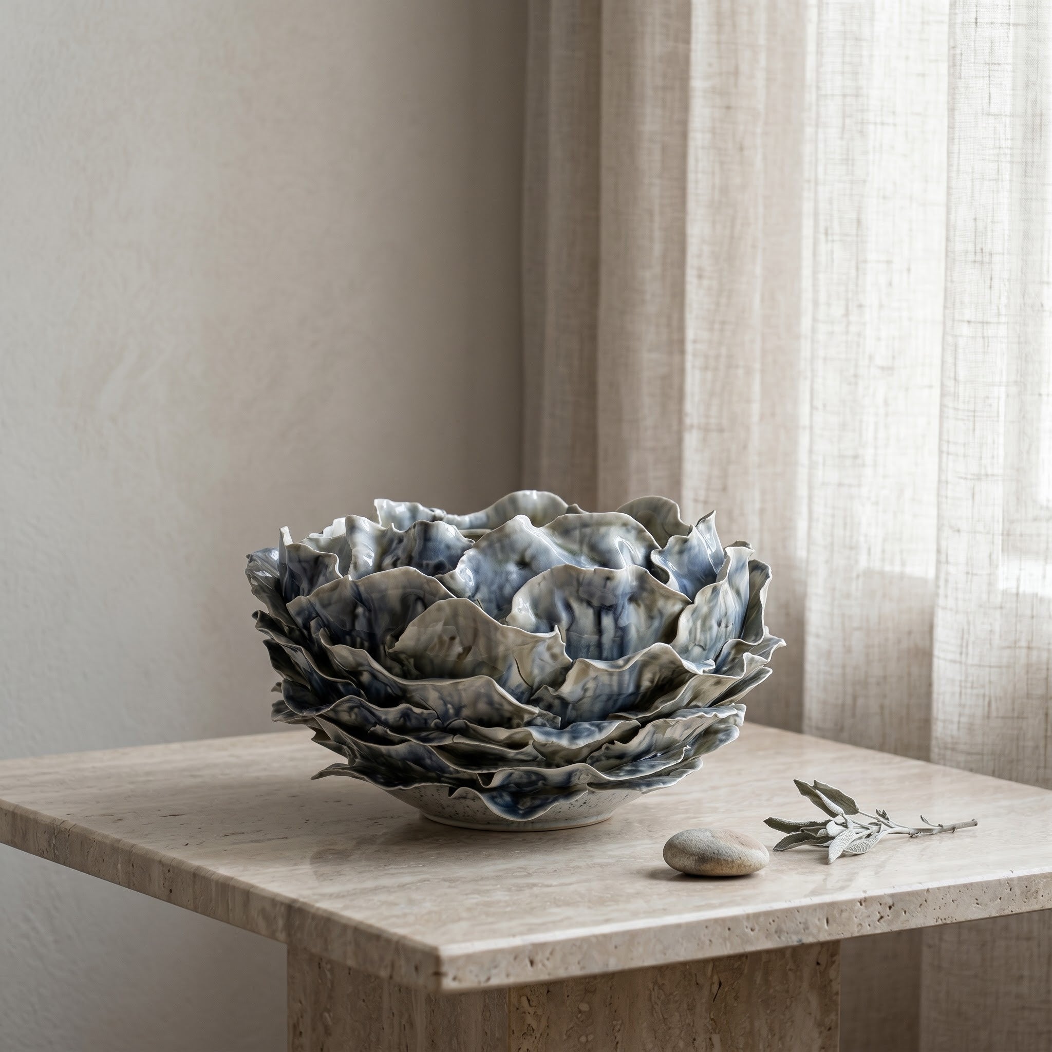 Handcrafted Ceramic Bowl & Tray