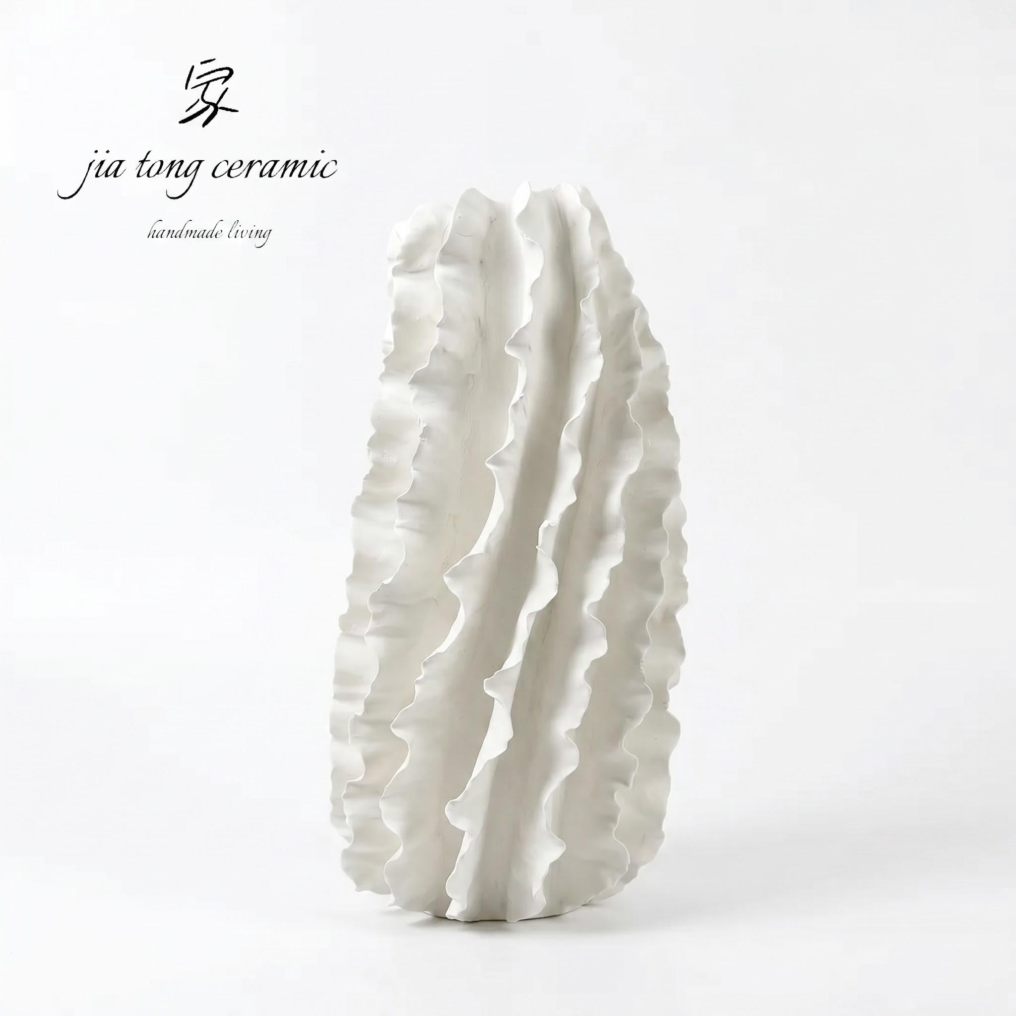 White Petal Ceramic Vase