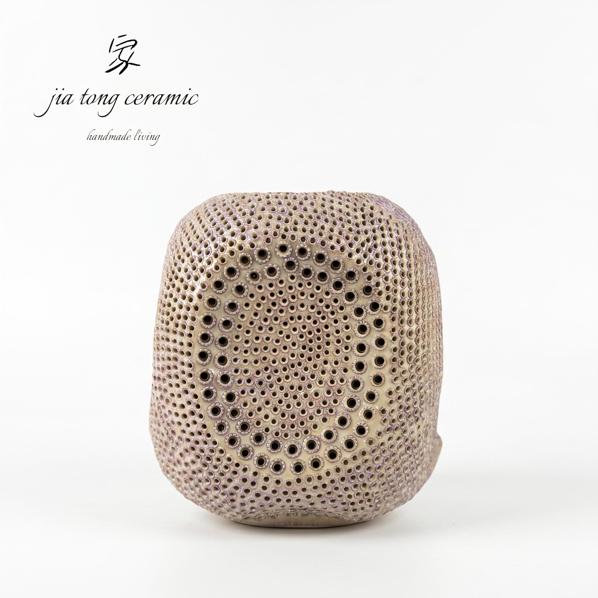 Pierced Ceramic Candle Holder