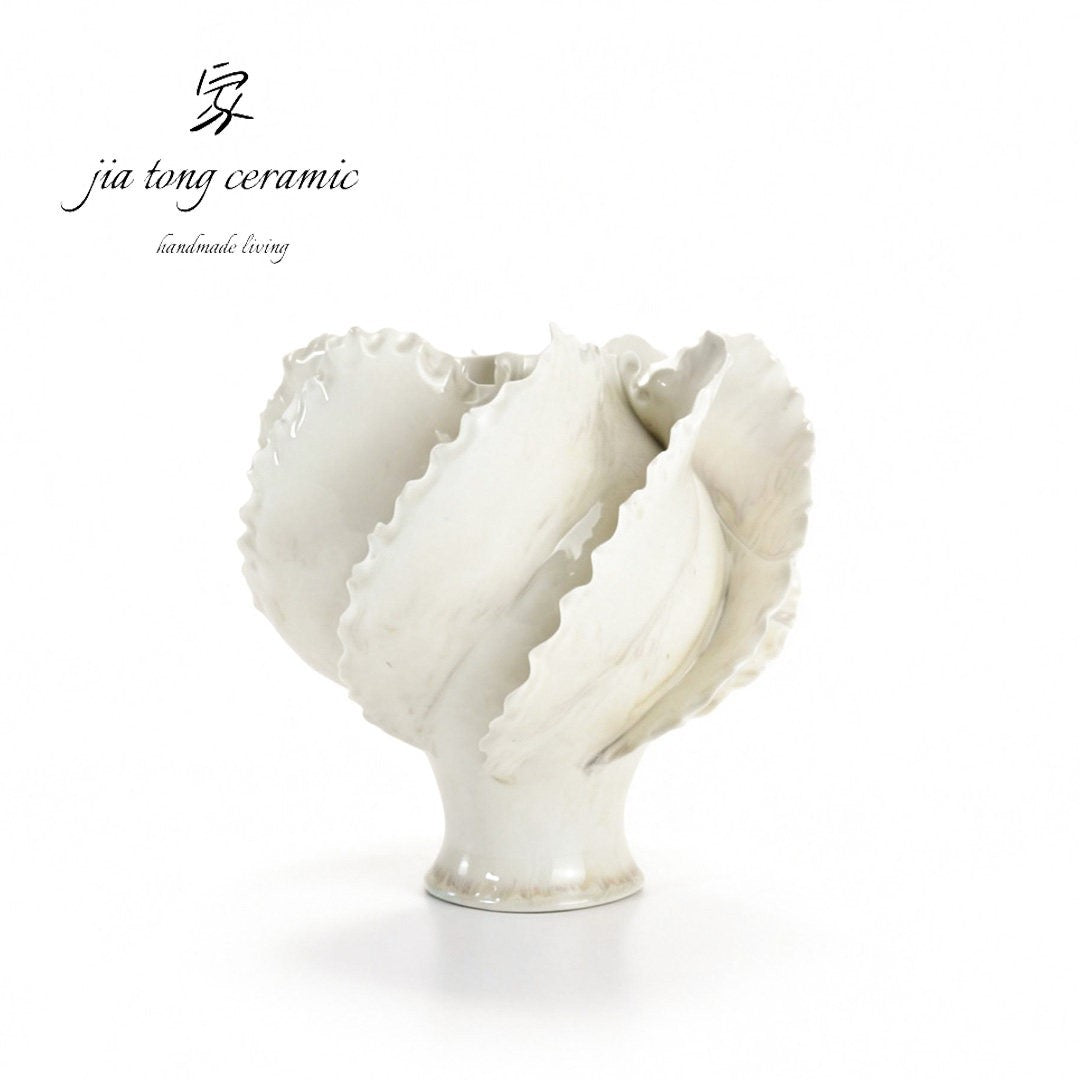 White Shell Ceramic Vase