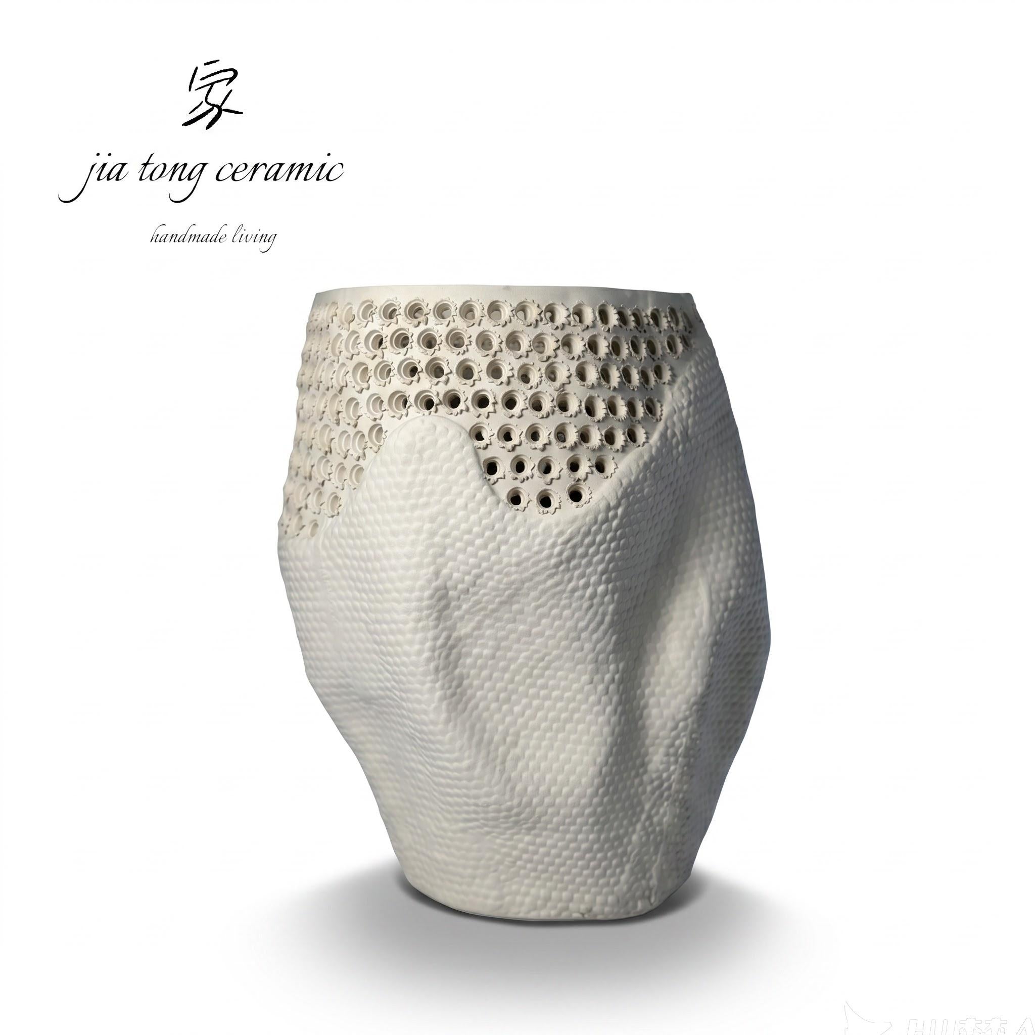 Pierced Ceramic Candle Holder