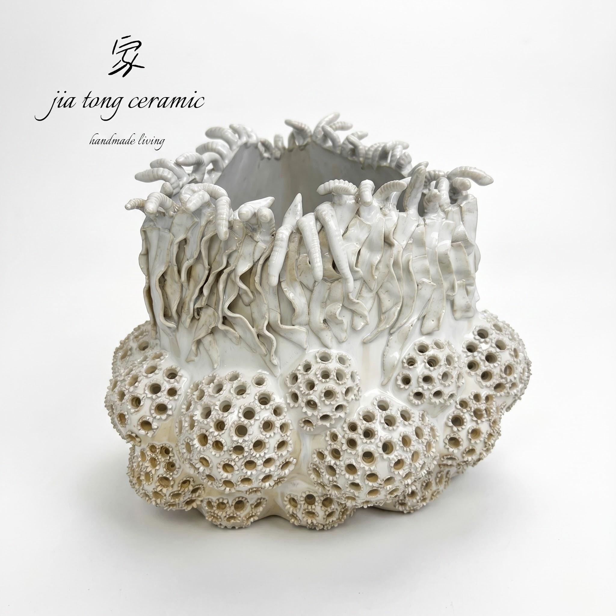 Pierced Ceramic Candle Holder