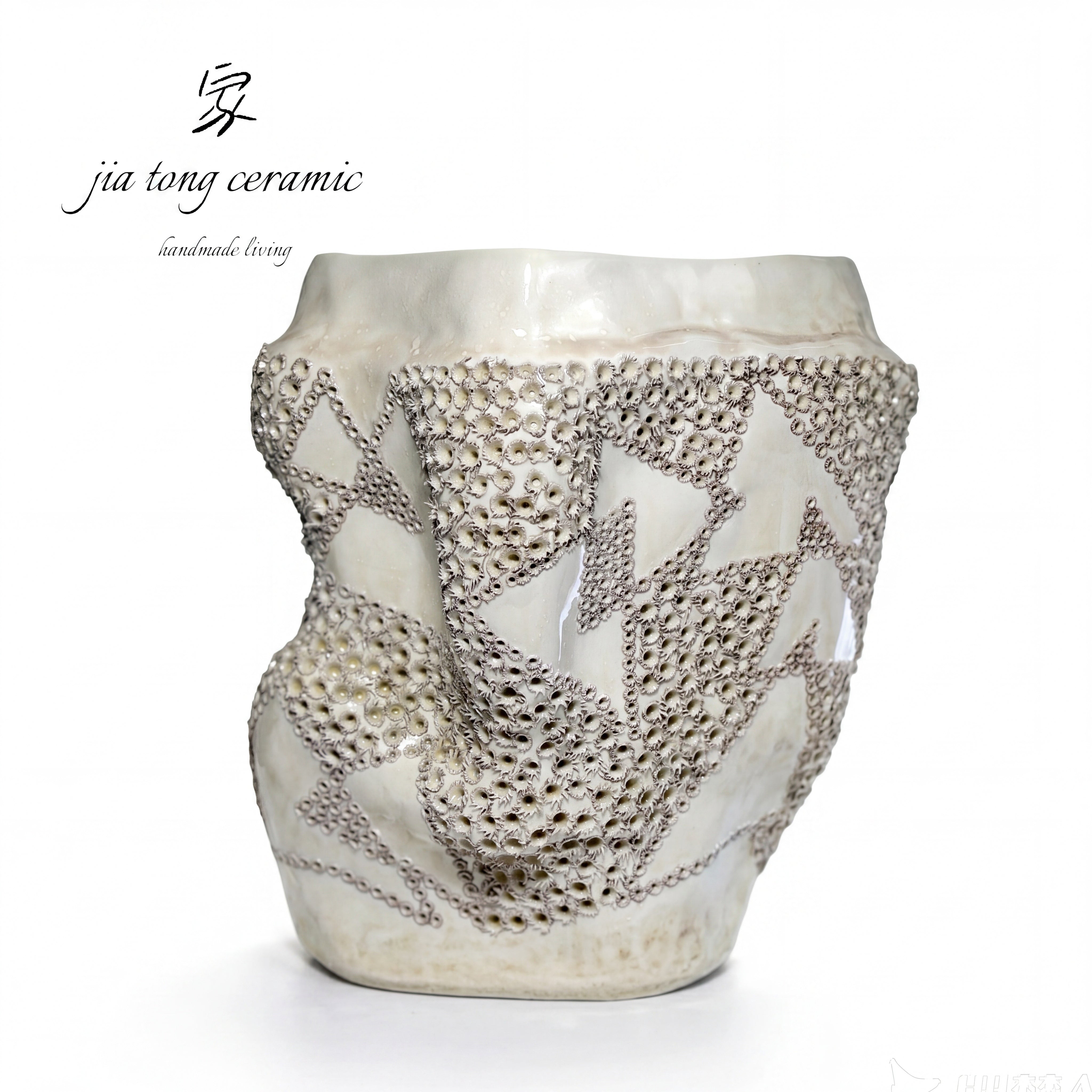 Pierced Ceramic Candle Holder