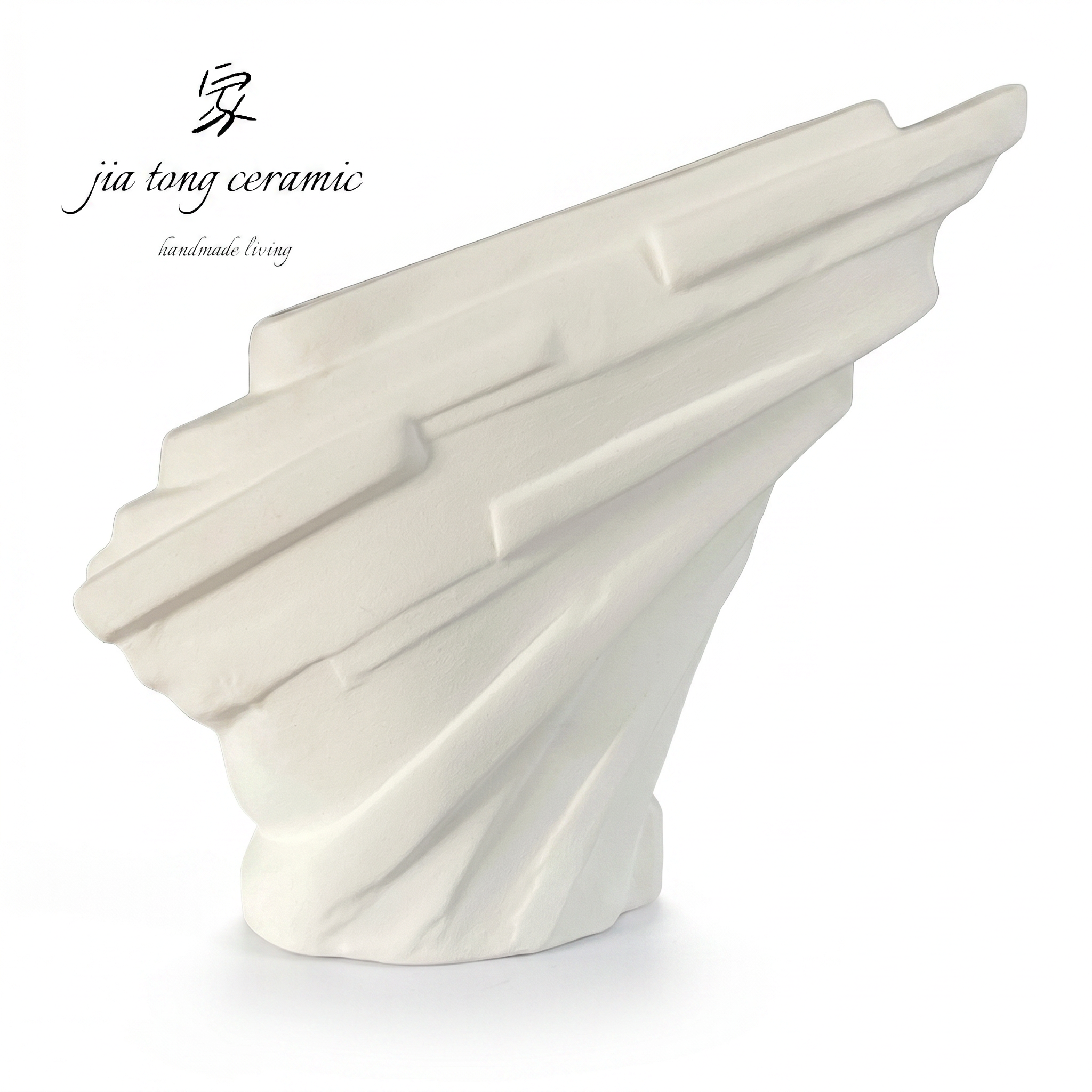 White Abstract Ceramic Vase