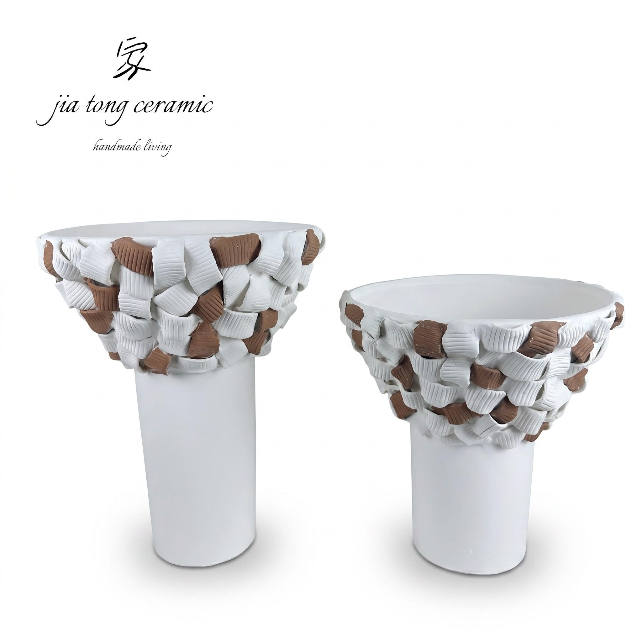 Pedestal Petal Ceramic Bowl & Tray