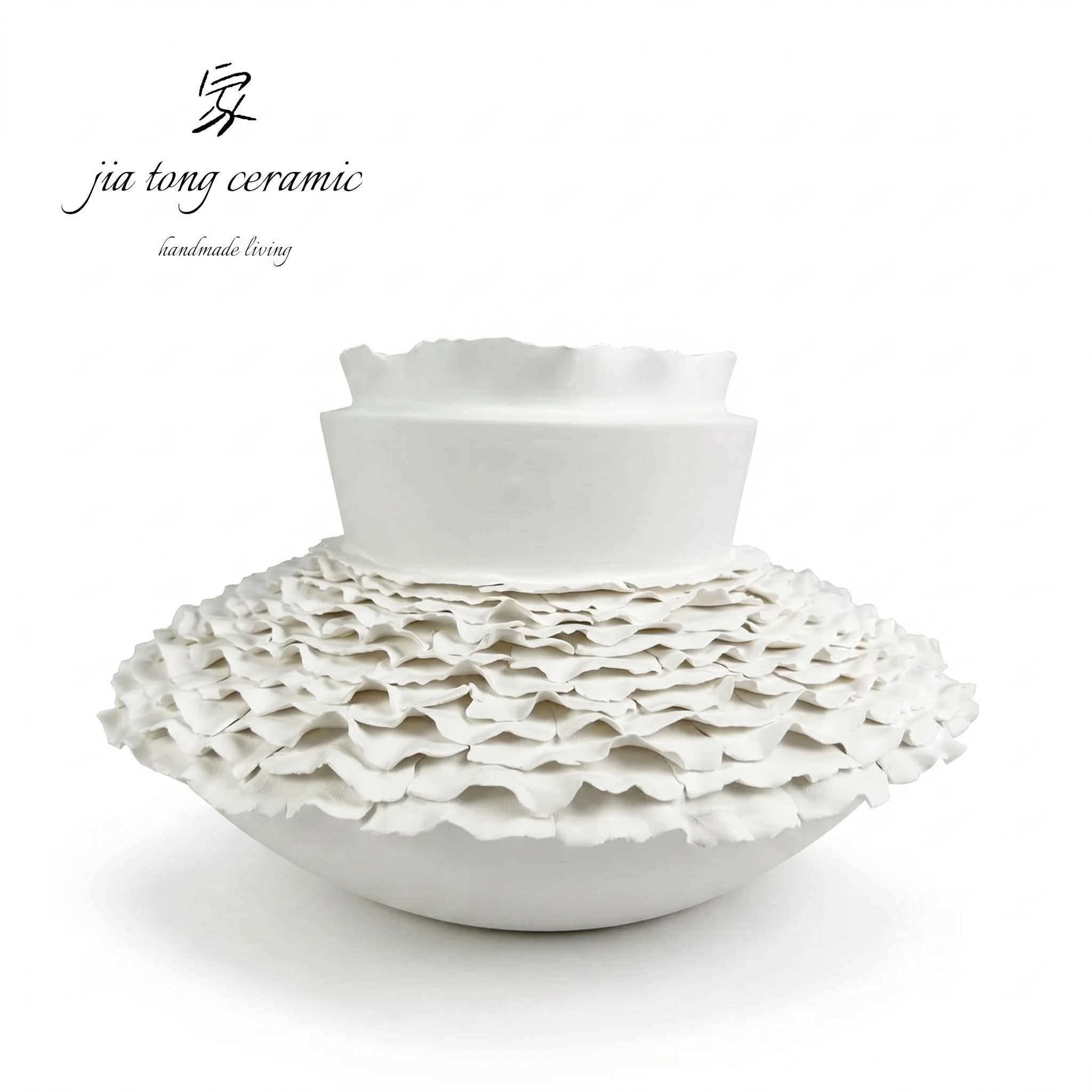 White Pierced Ceramic Bowl & Tray
