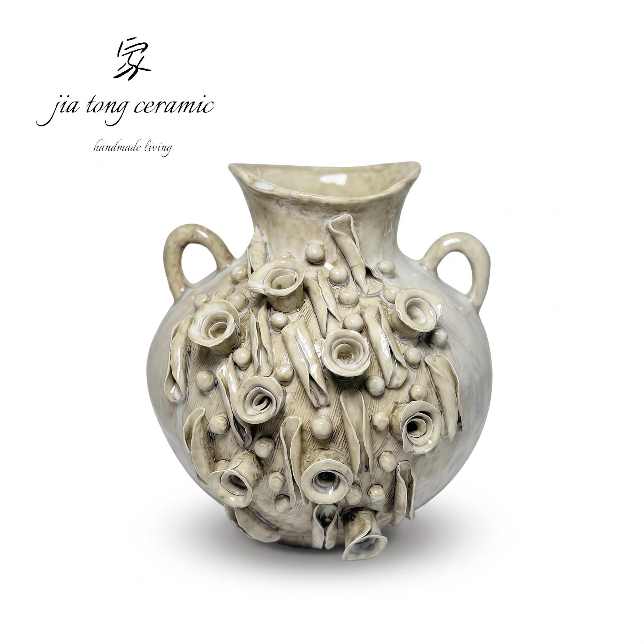 Round Belly Ring Ceramic Vase