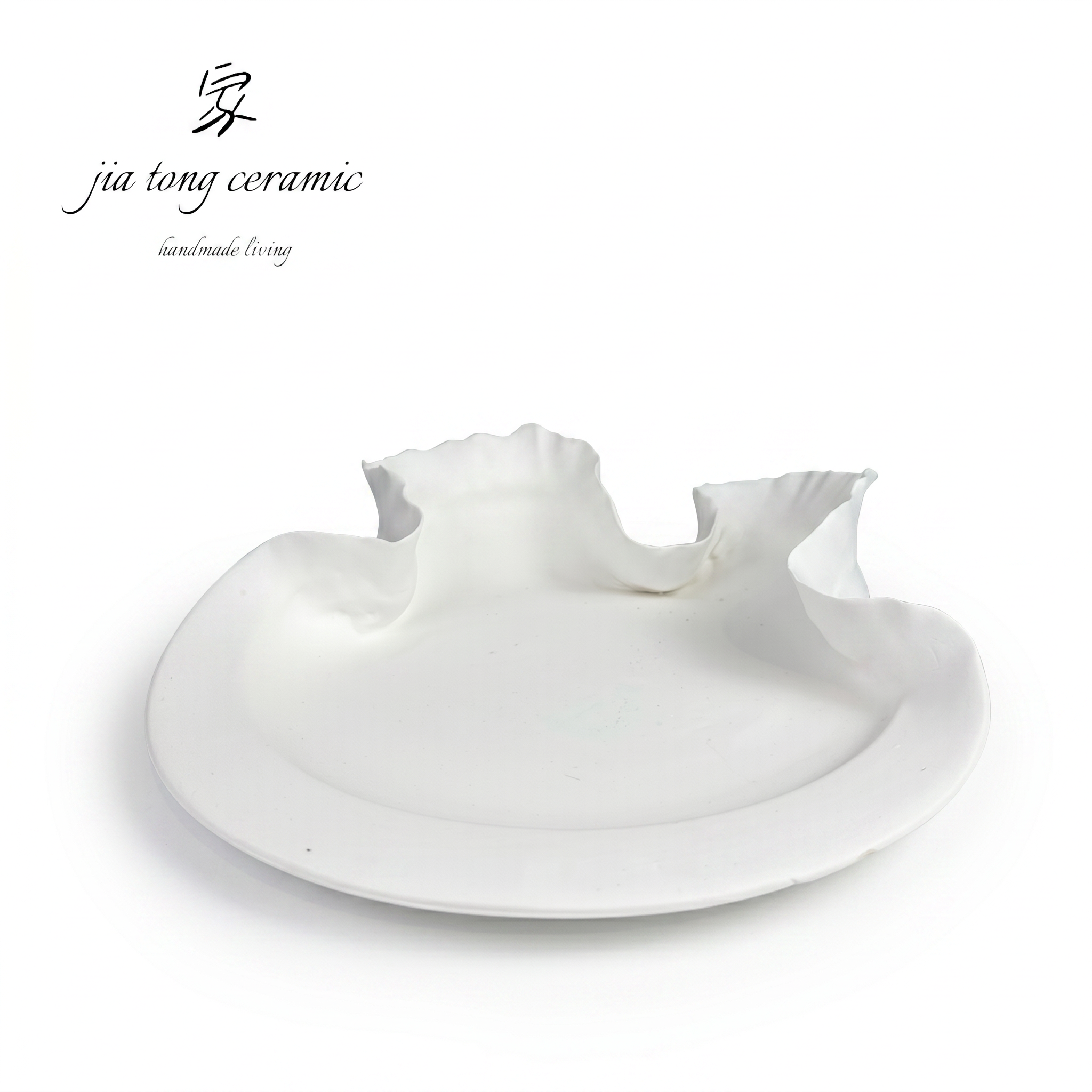White Ceramic Bowl & Tray