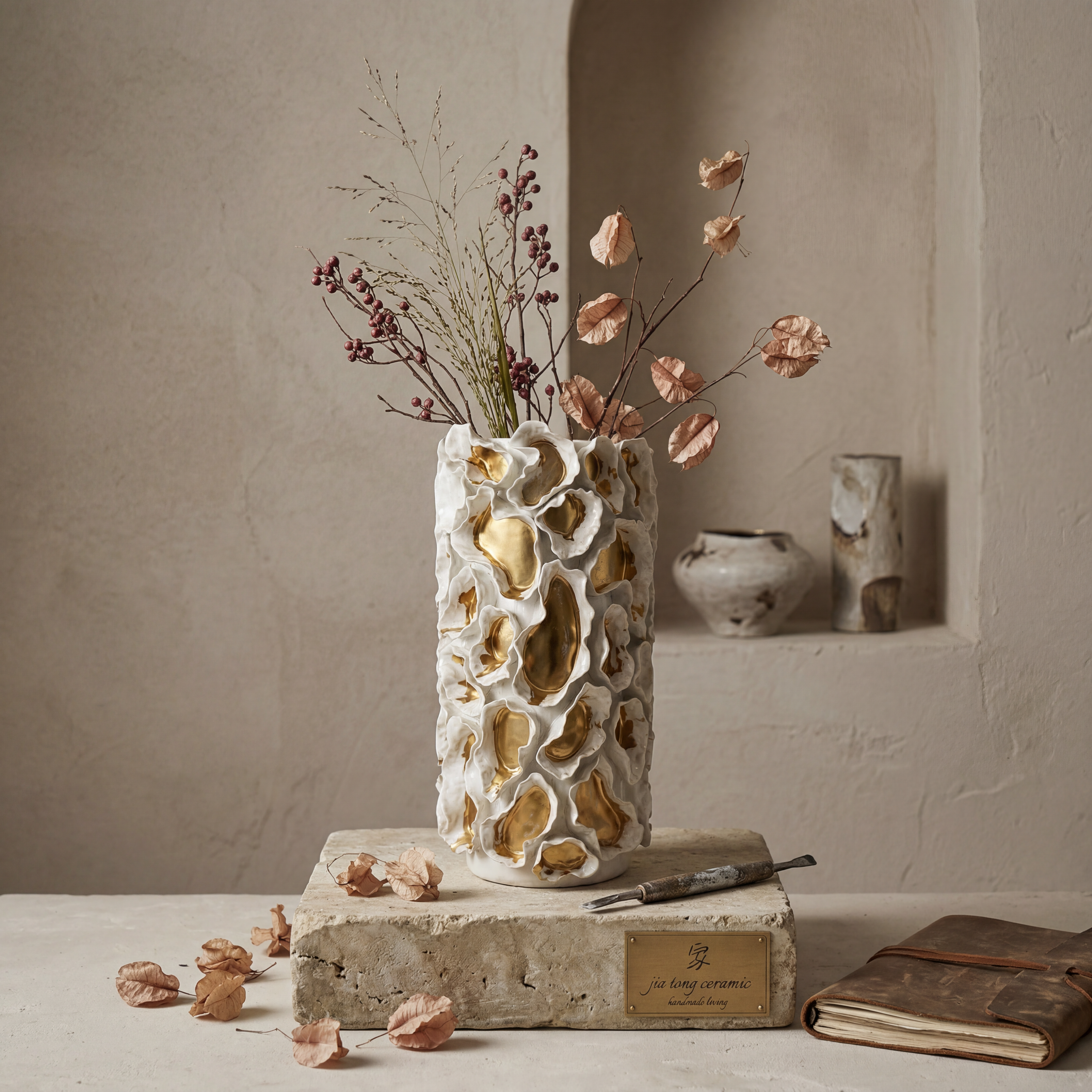 Pierced Ceramic Candle Holder