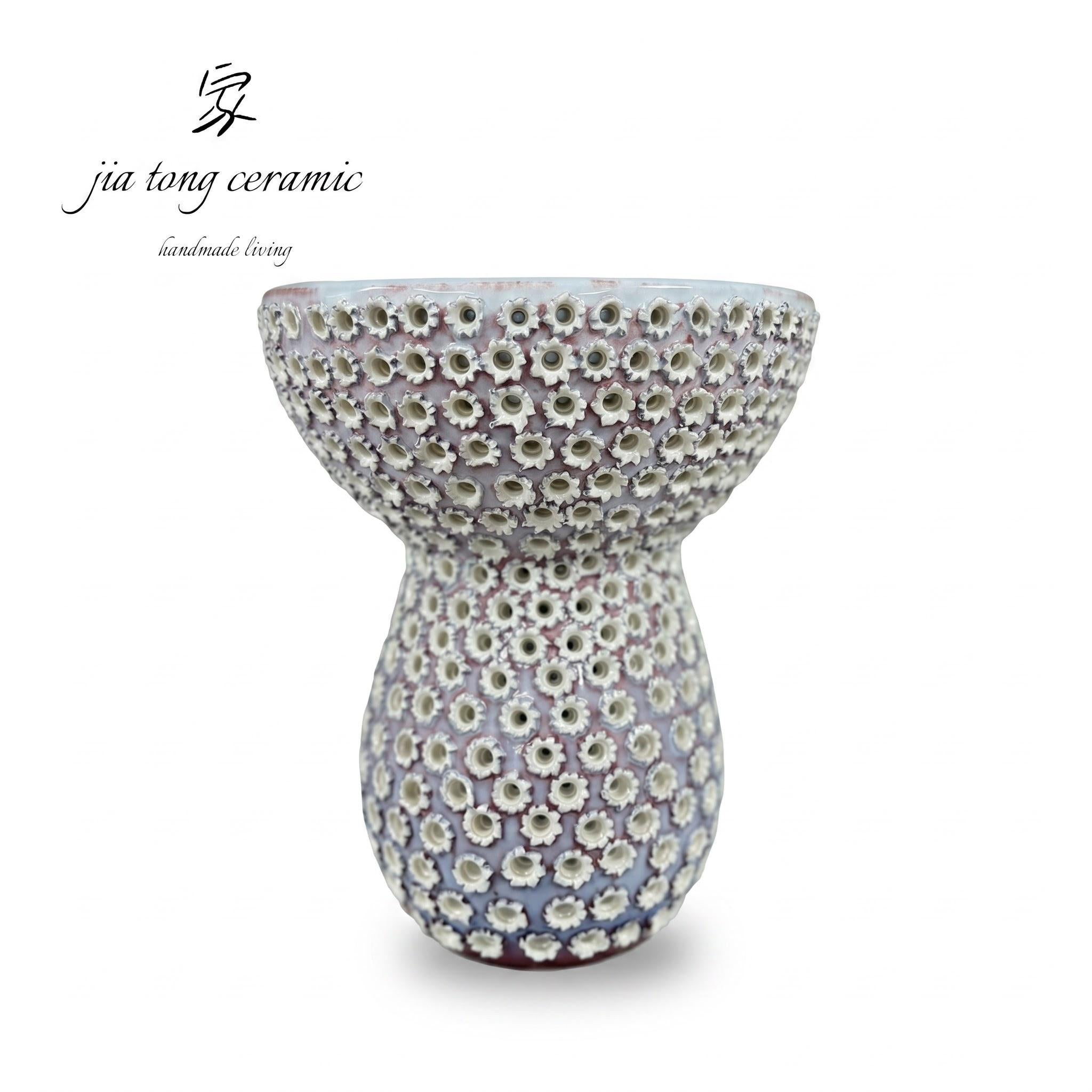 Pierced Ceramic Candle Holder