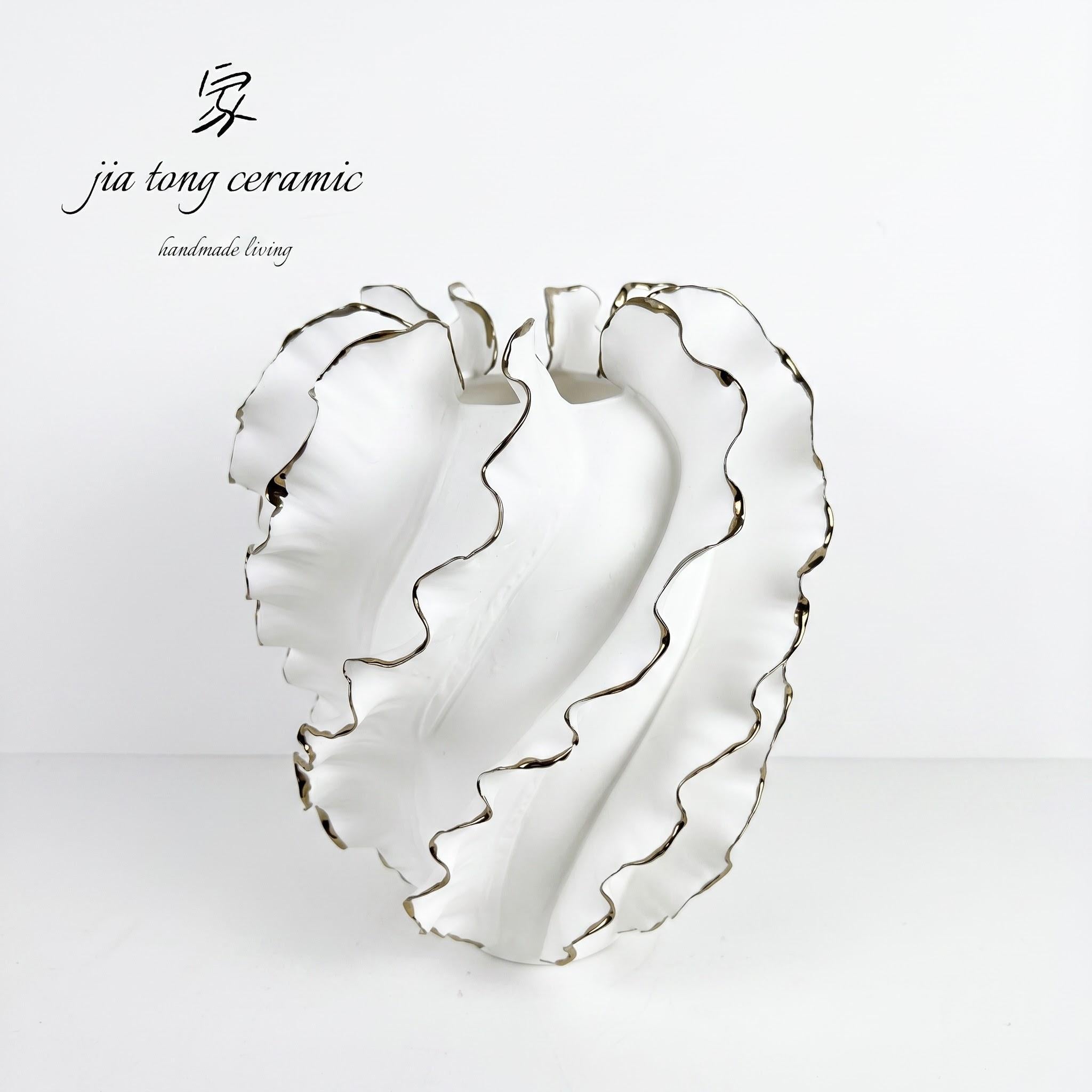 White Petal Ceramic Vase