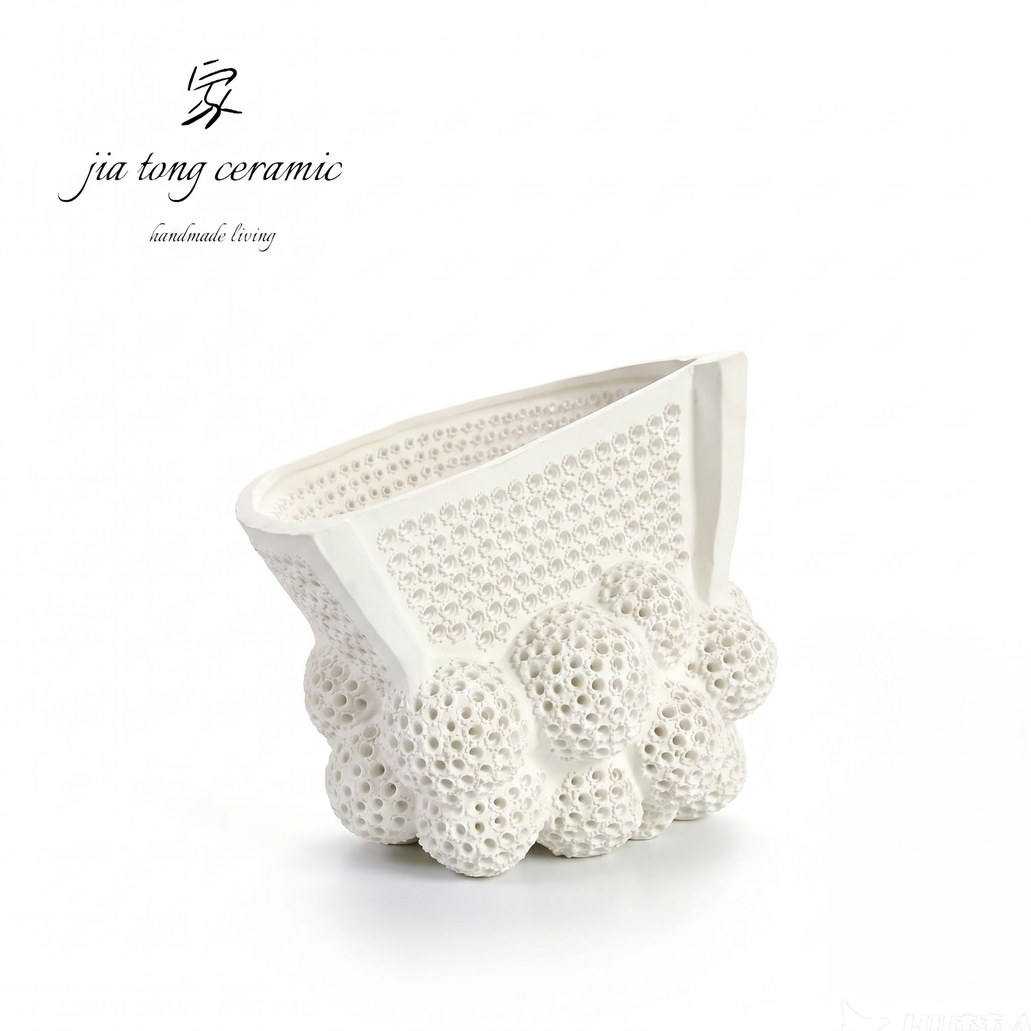 Pierced Ceramic Candle Holder