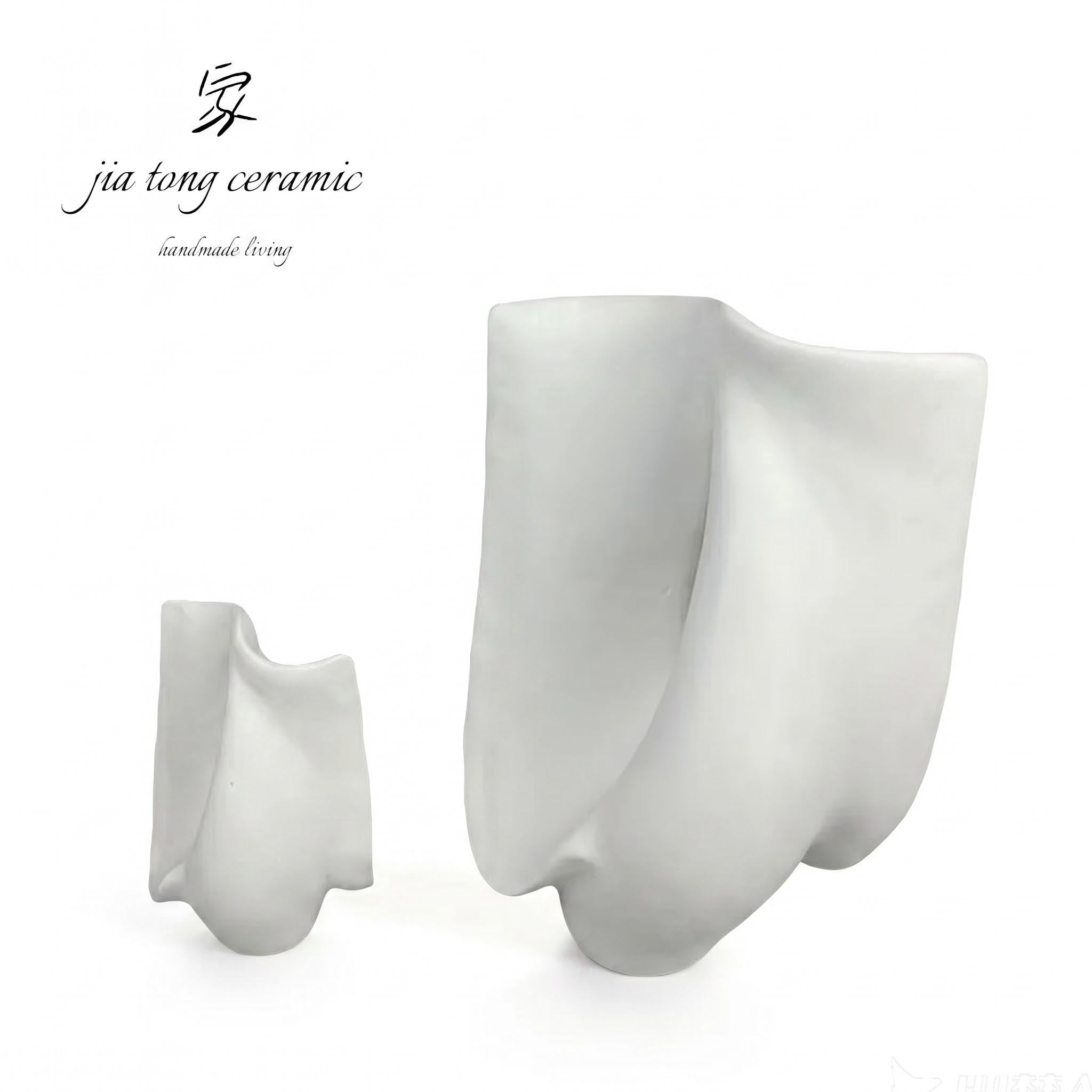 White Abstract Ceramic Vase