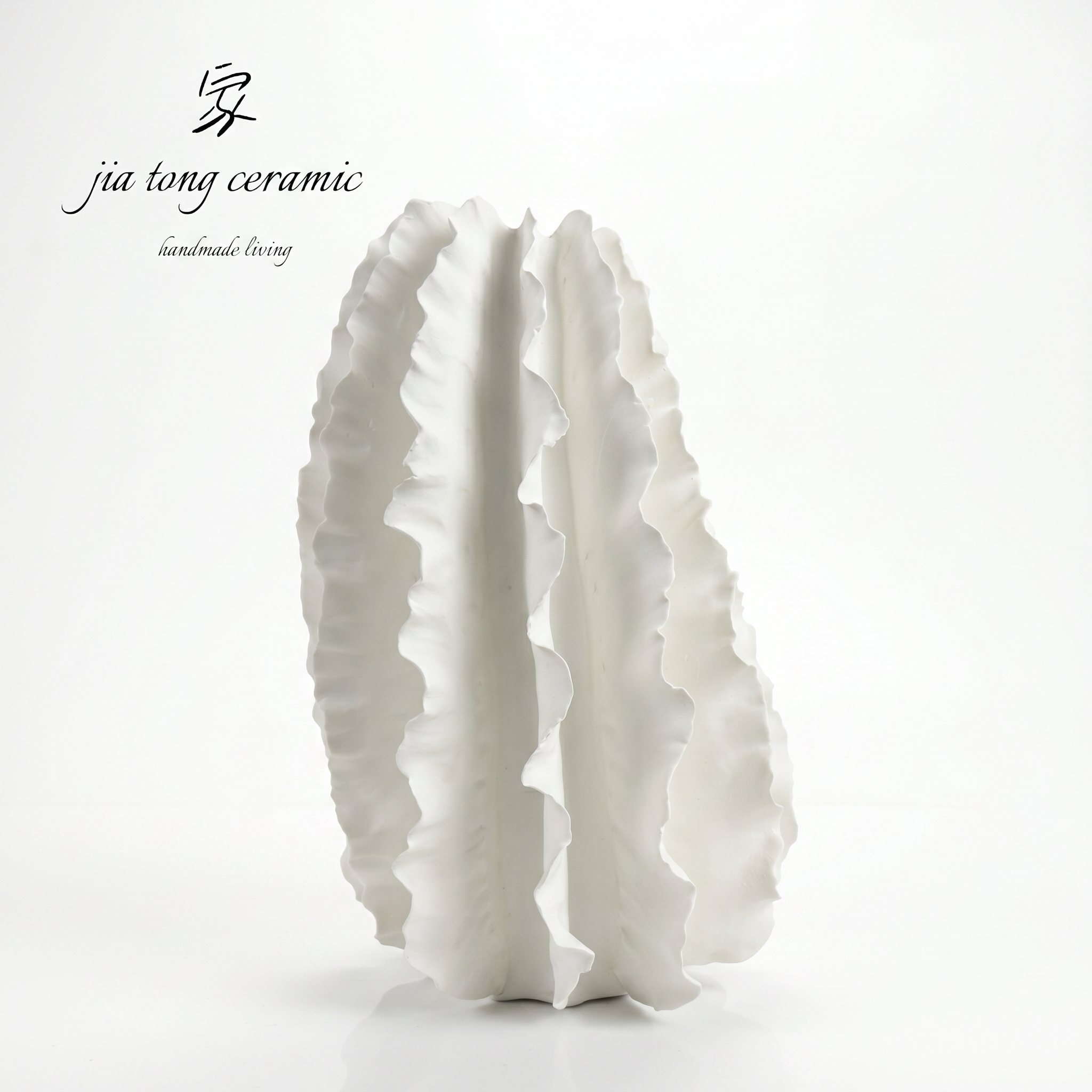 White Petal Ceramic Vase