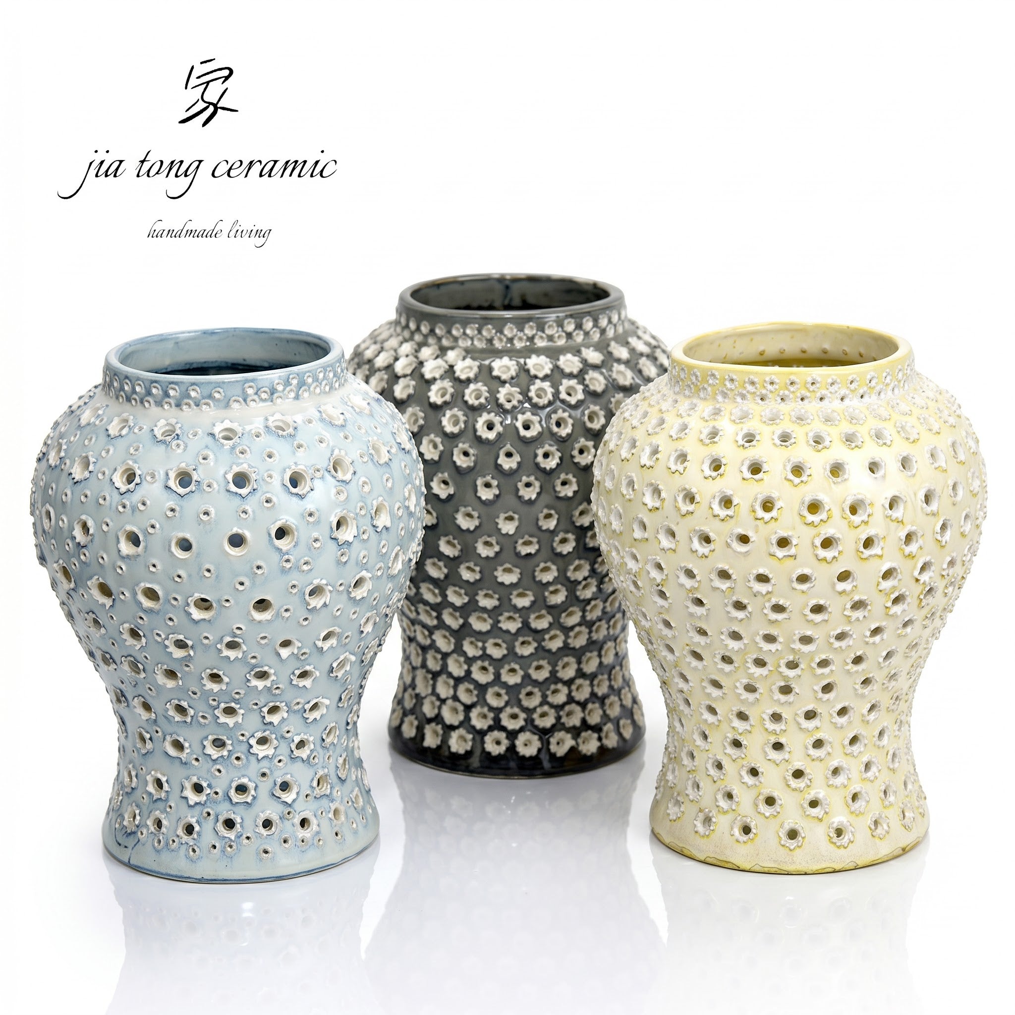 Pierced Ceramic Candle Holder