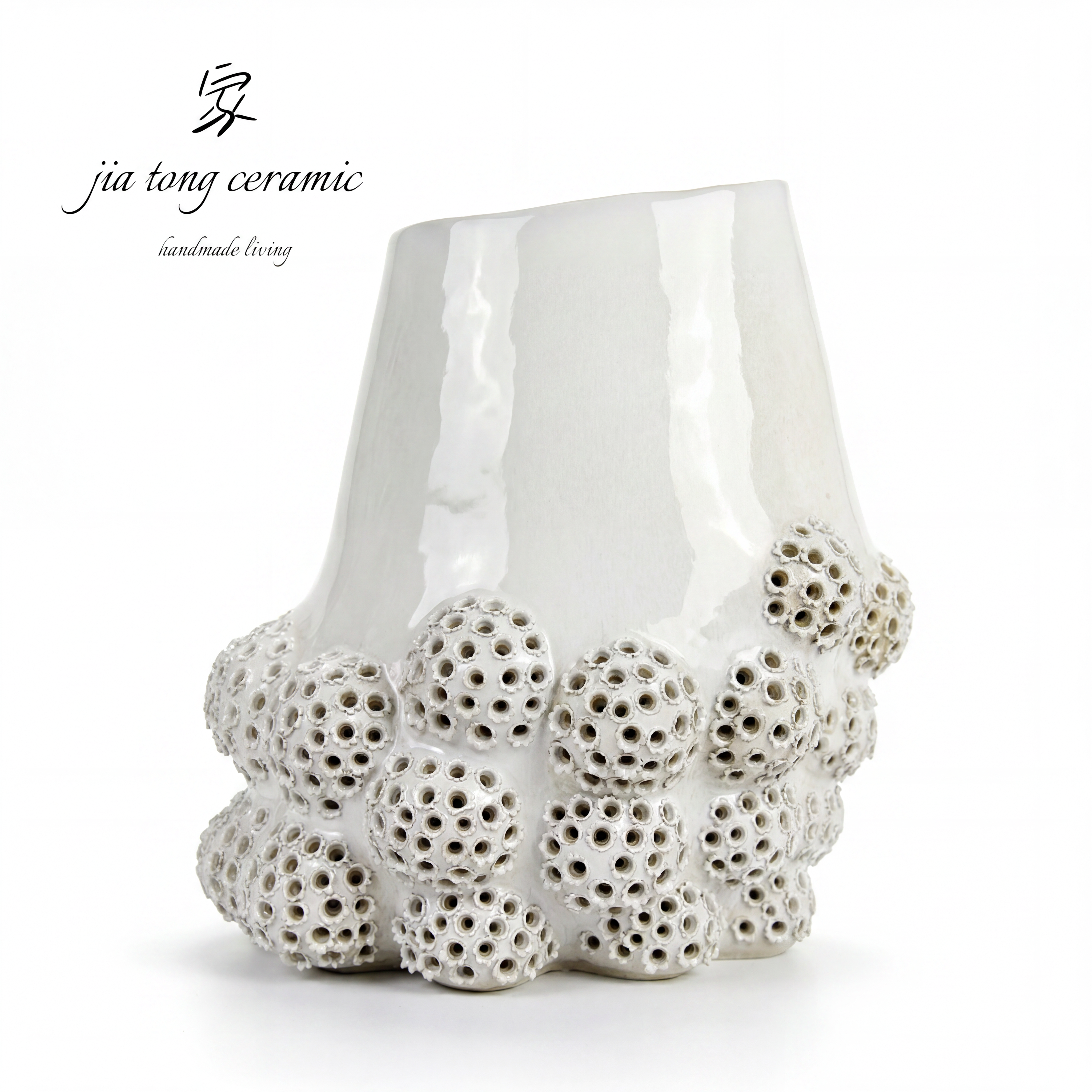 Pierced Ceramic Candle Holder