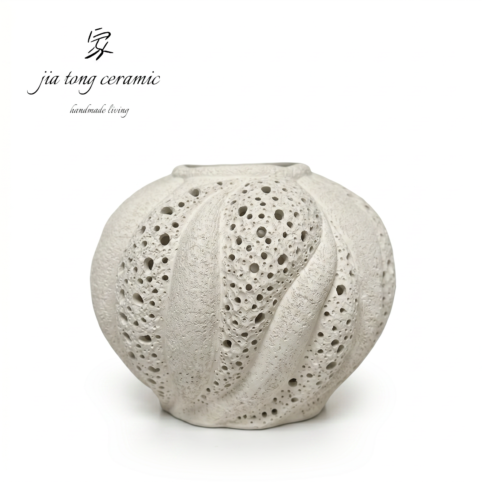 Ivory Pierced Ceramic Decor