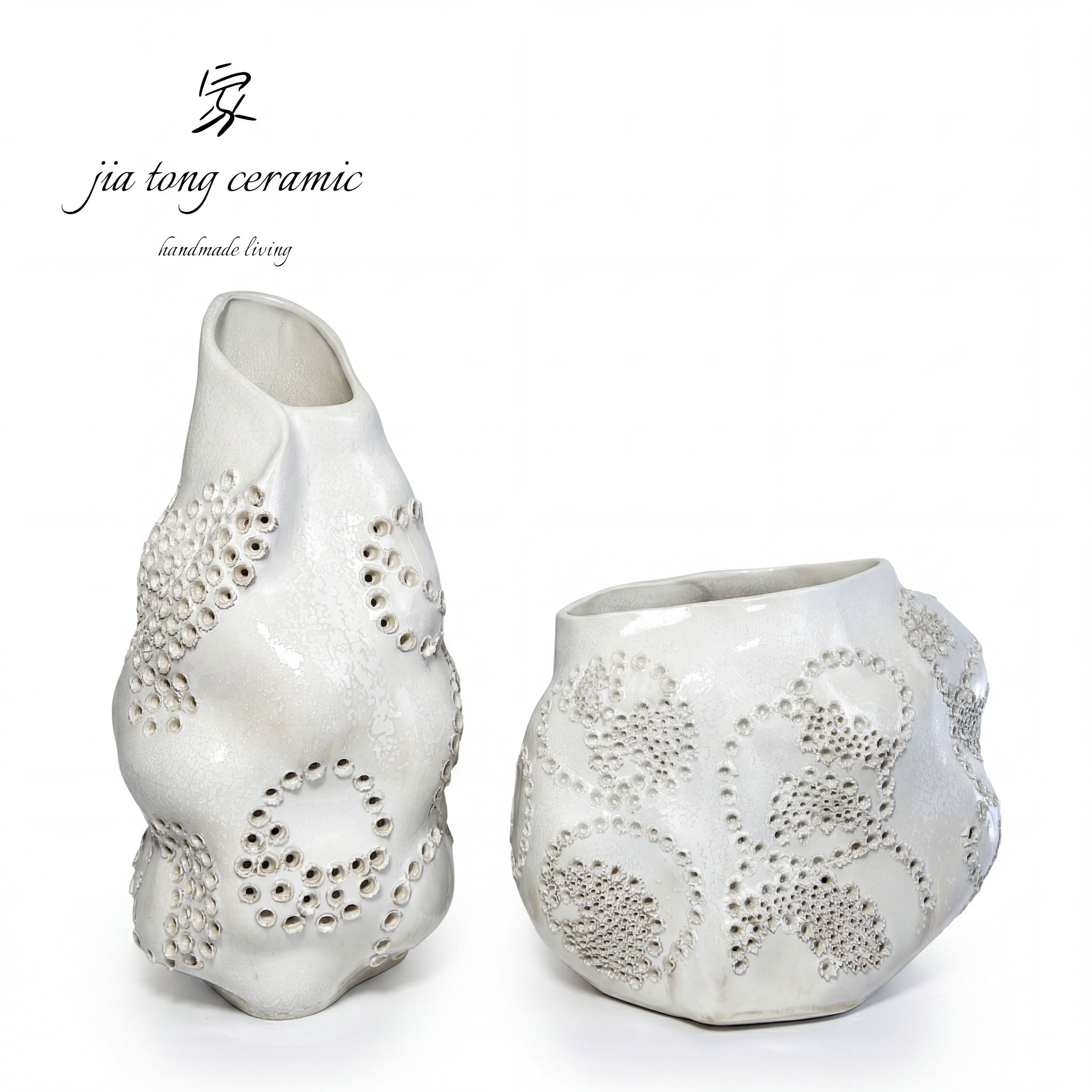 Pierced Ceramic Candle Holder