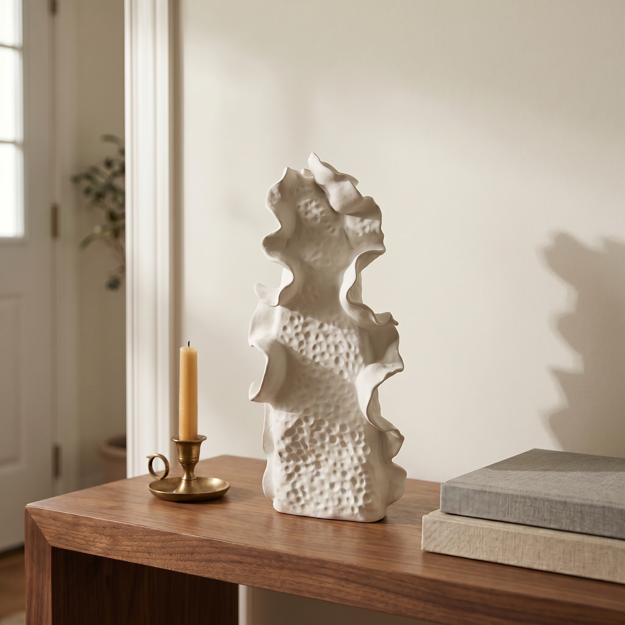 White Abstract Ceramic Decor