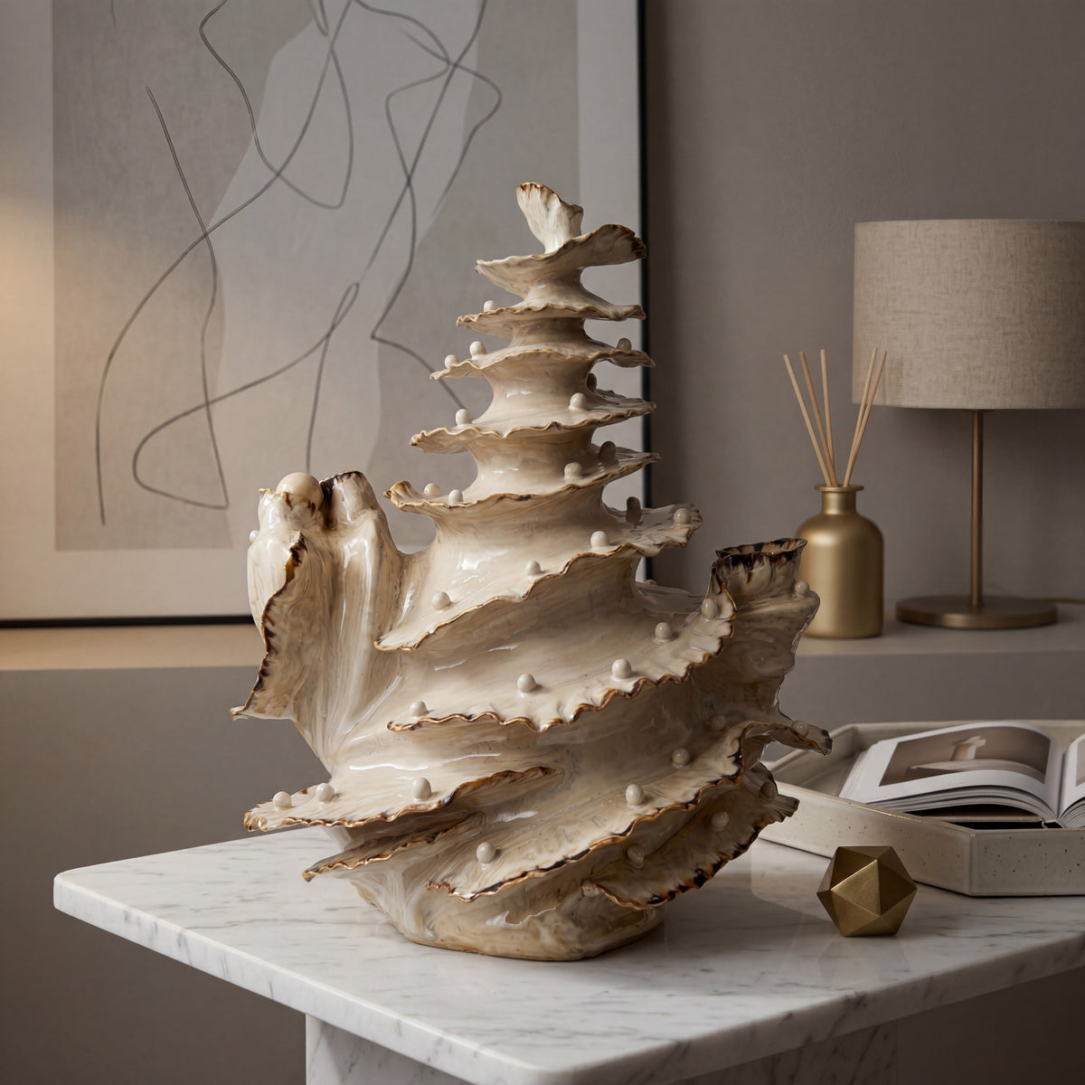 Tiered Organic Sculptural Ceramic Centerpiece | MANUAL-1046