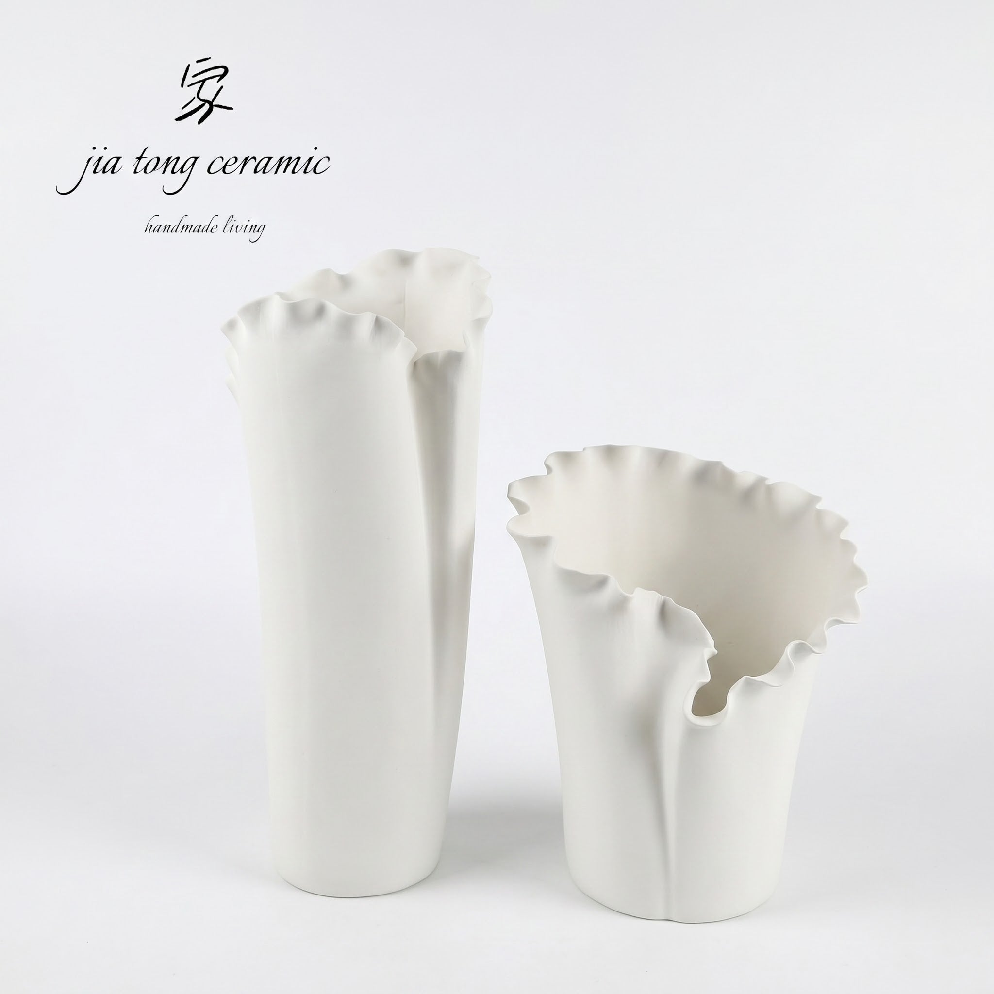 White Petal Ceramic Vase