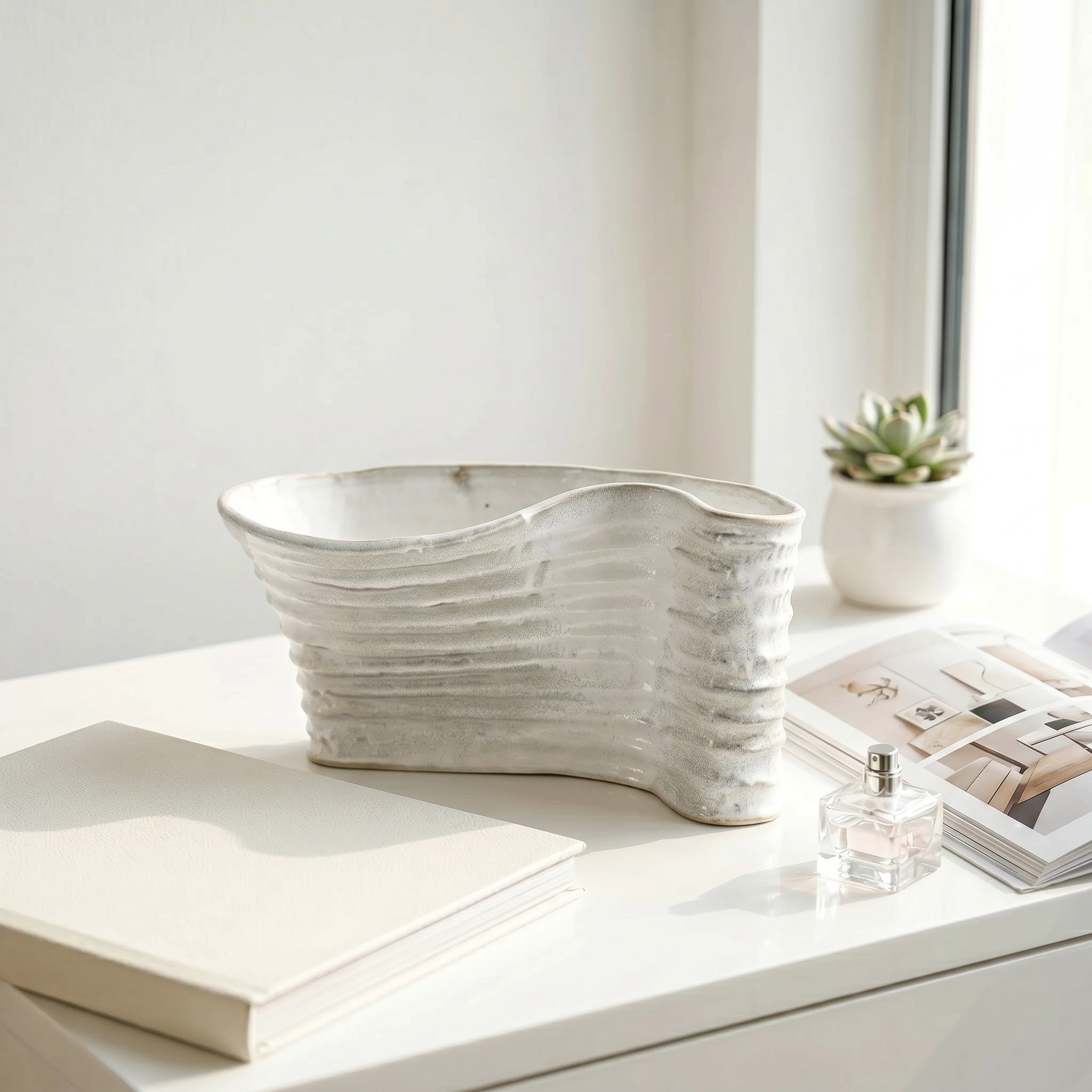 Handcrafted Ceramic Bowl & Tray