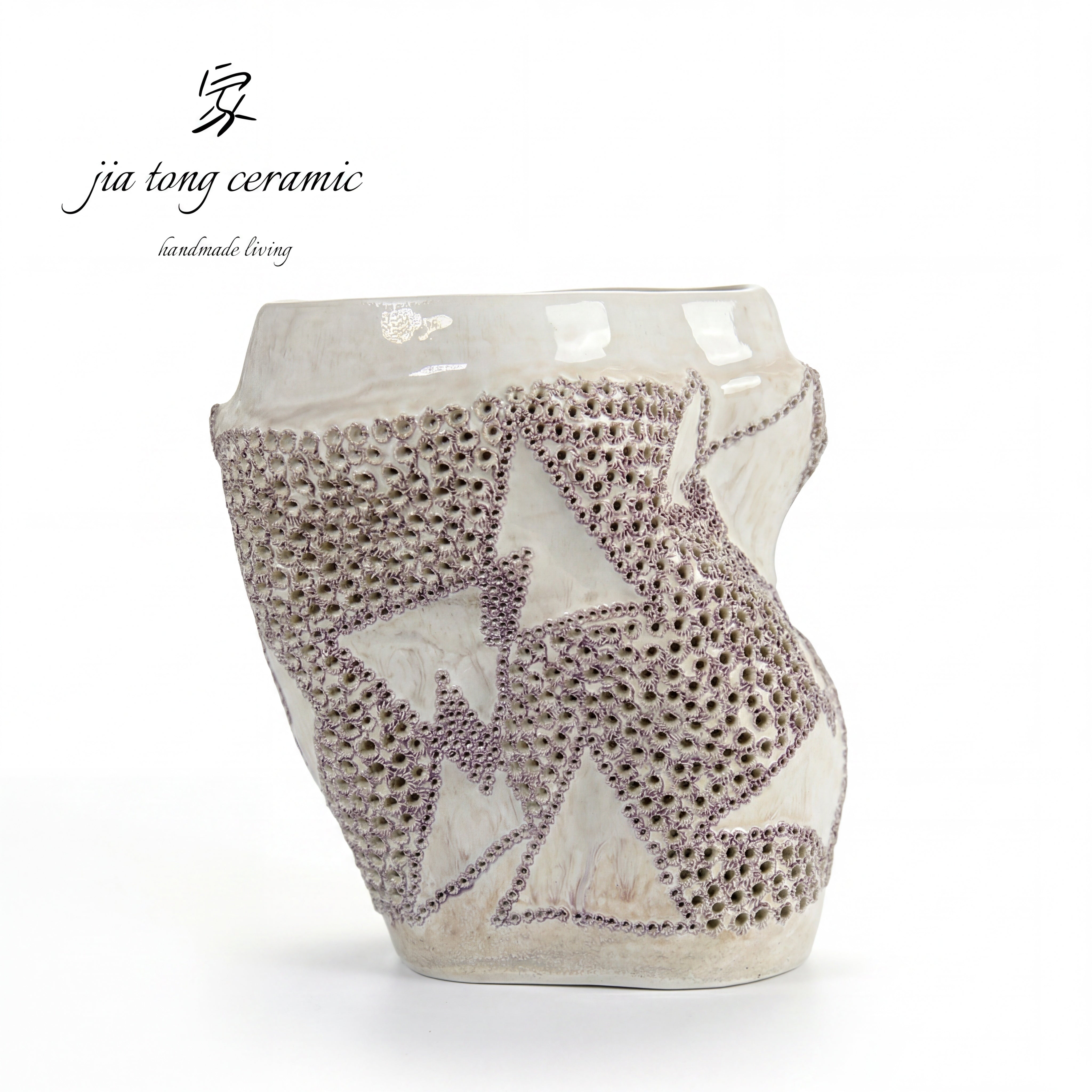 Pierced Ceramic Candle Holder