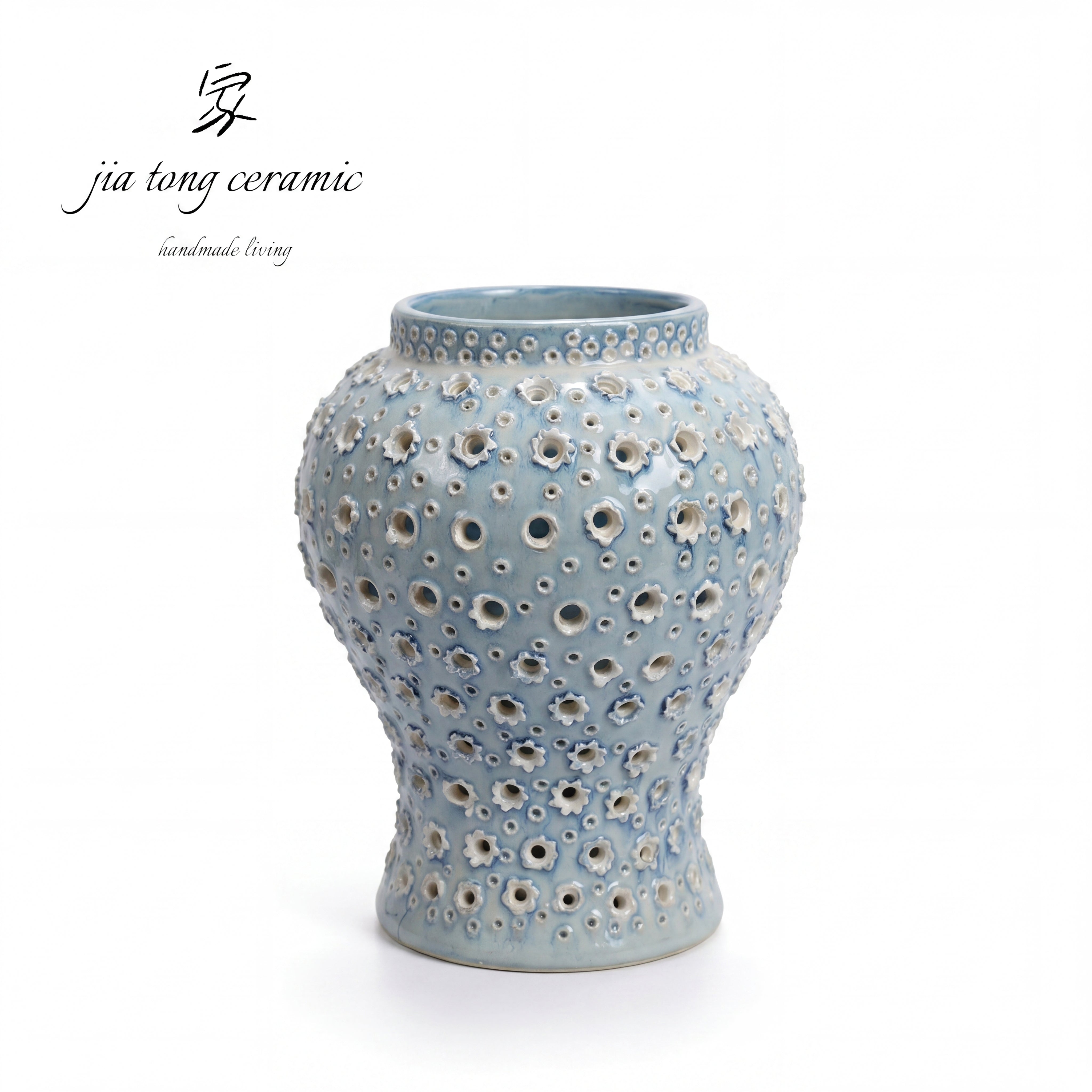 Pierced Ceramic Candle Holder