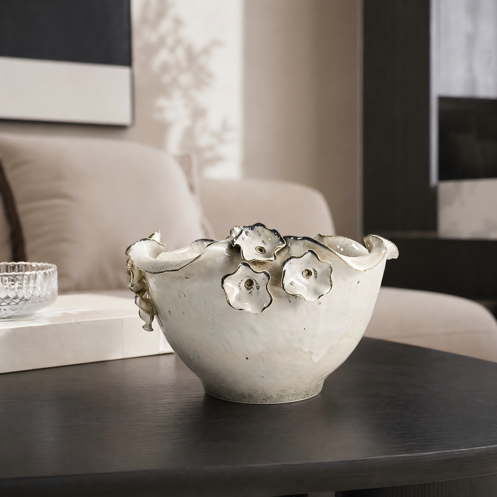 Handcrafted Ceramic Bowl & Tray
