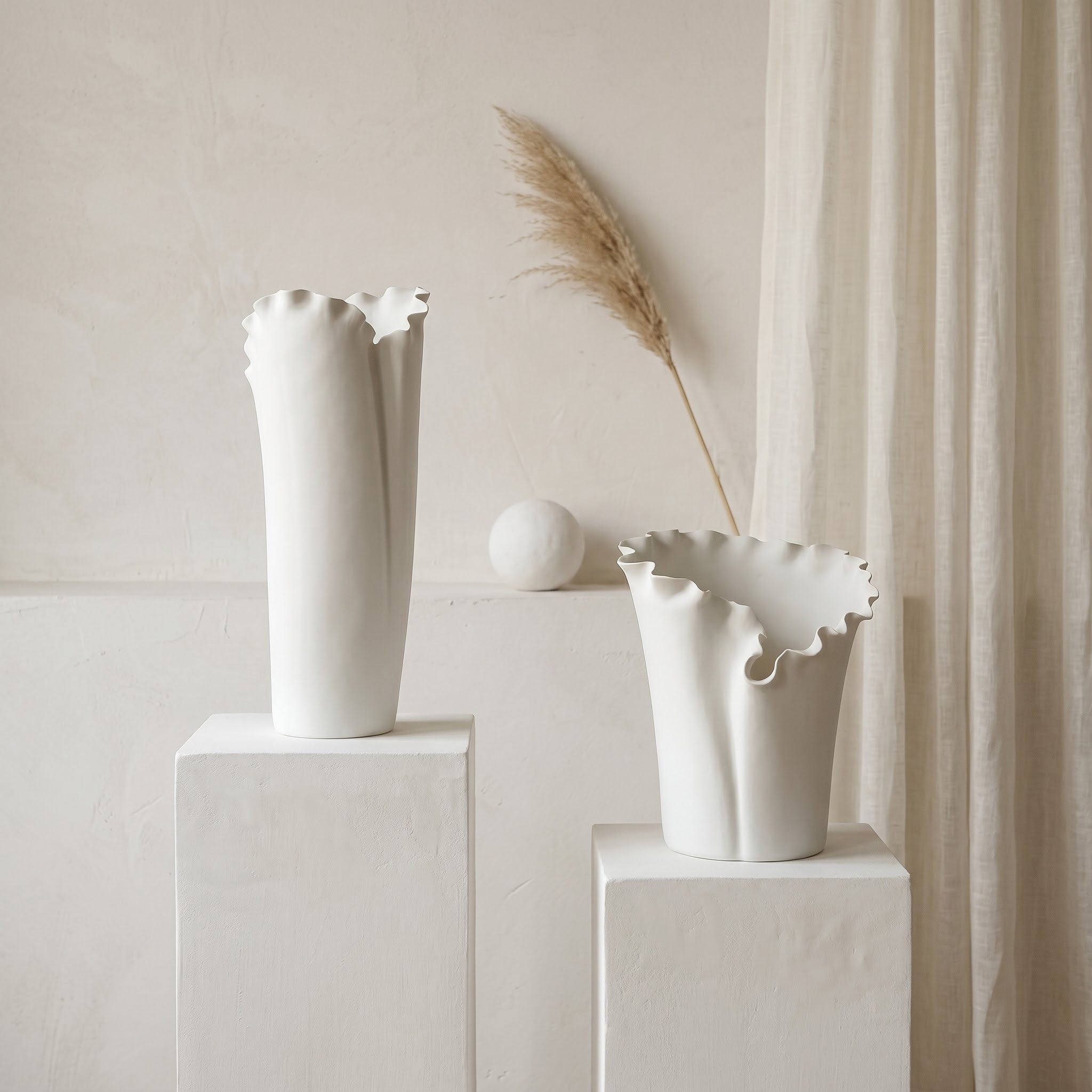White Petal Ceramic Vase