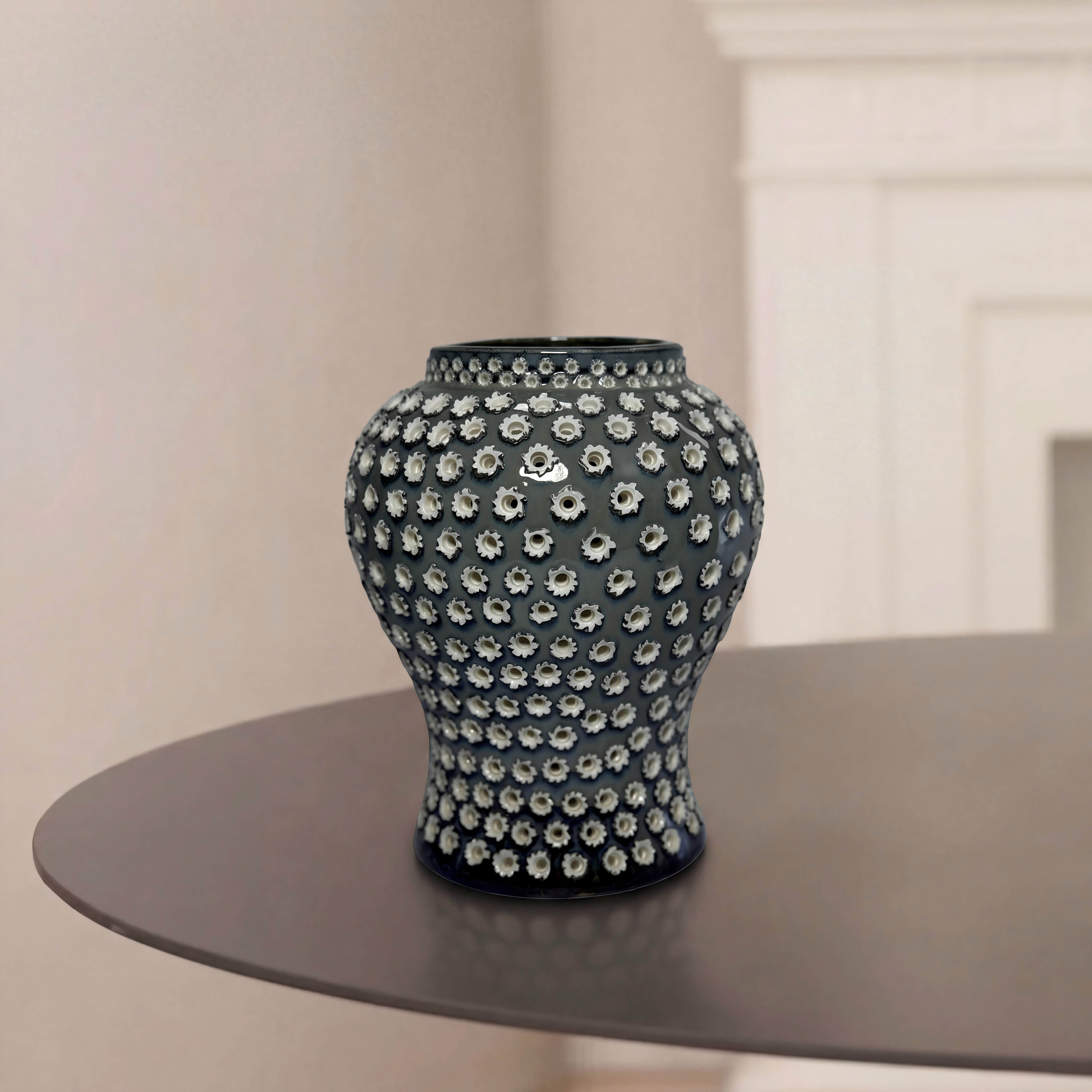 Pierced Ceramic Candle Holder