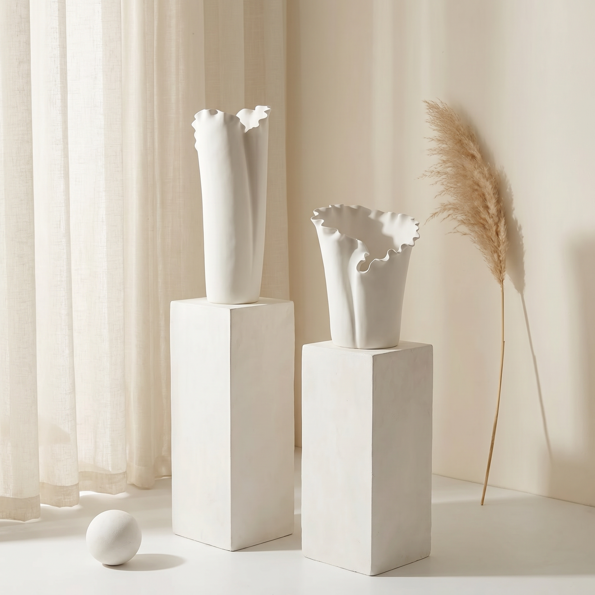 White Petal Ceramic Vase