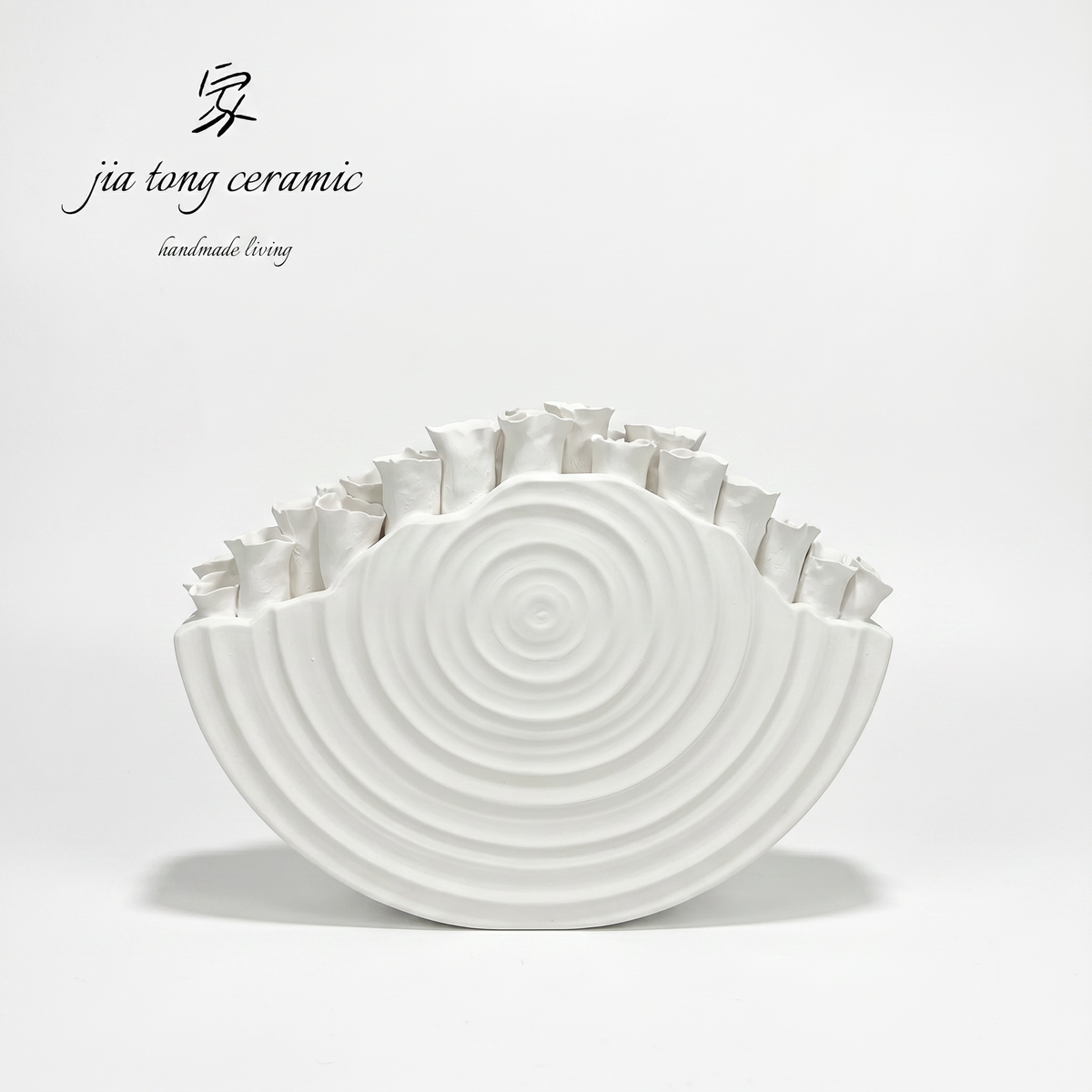 White Ring Ceramic Bowl & Tray | MANUAL-0225 | JIATONG CERAMICS