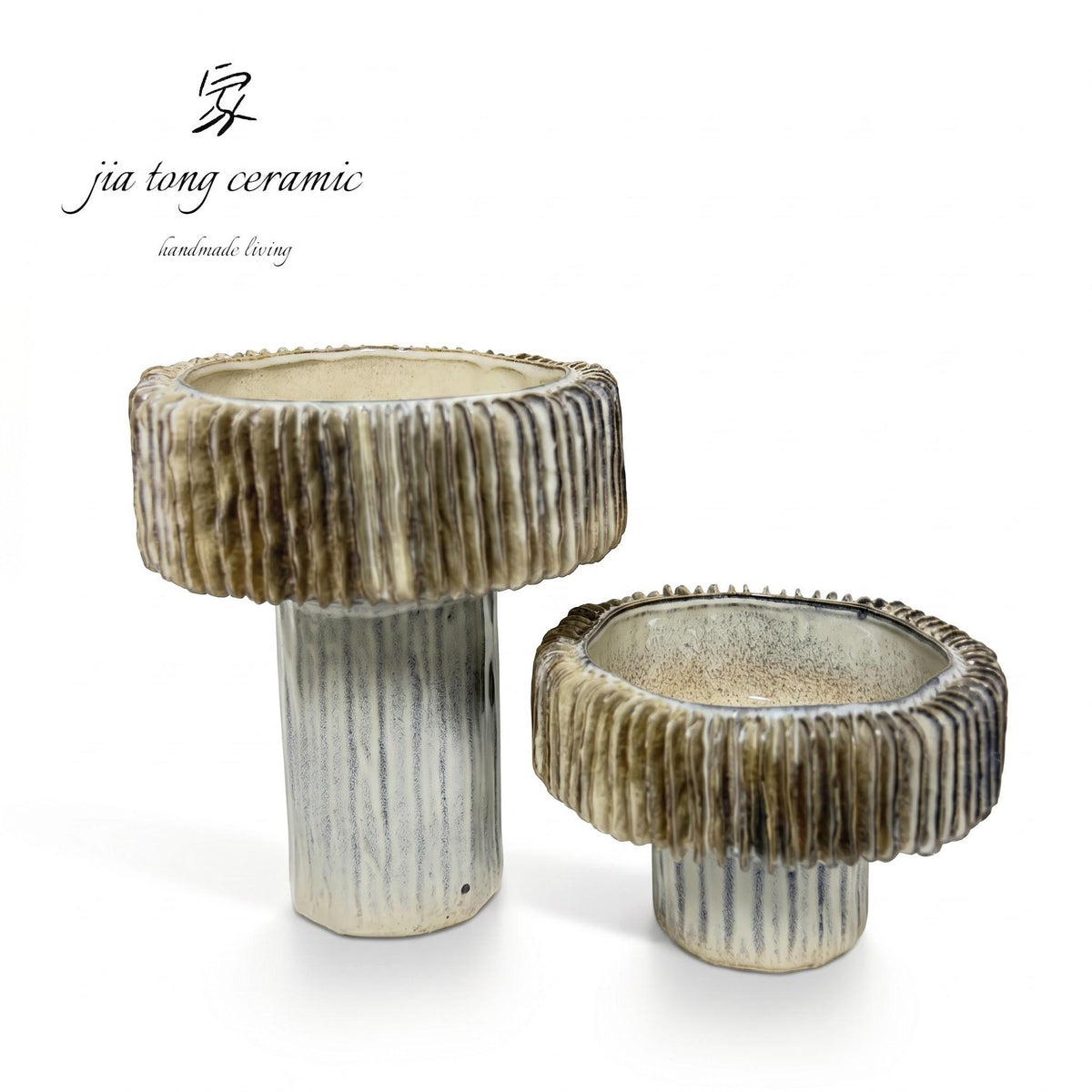 Ribbed Ceramic Candle Holder | MANUAL-0272 | JIATONG CERAMICS