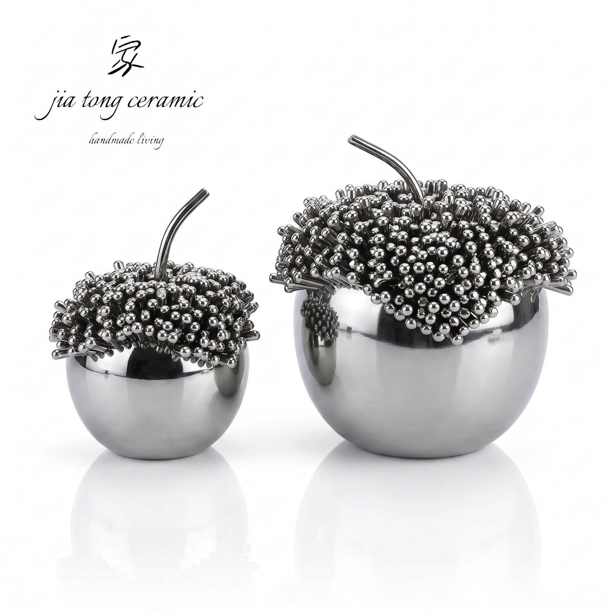 Silver Embossed Glossy Ceramic Decor | MANUAL-0281 | JIATONG CERAMICS