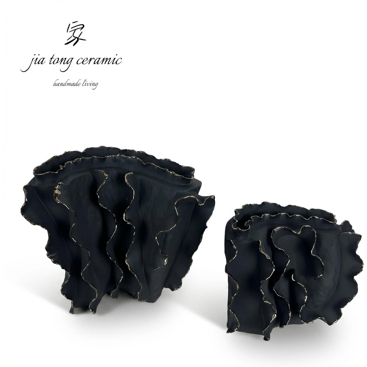 Black Ceramic Vase | MANUAL-0365 | JIATONG CERAMICS
