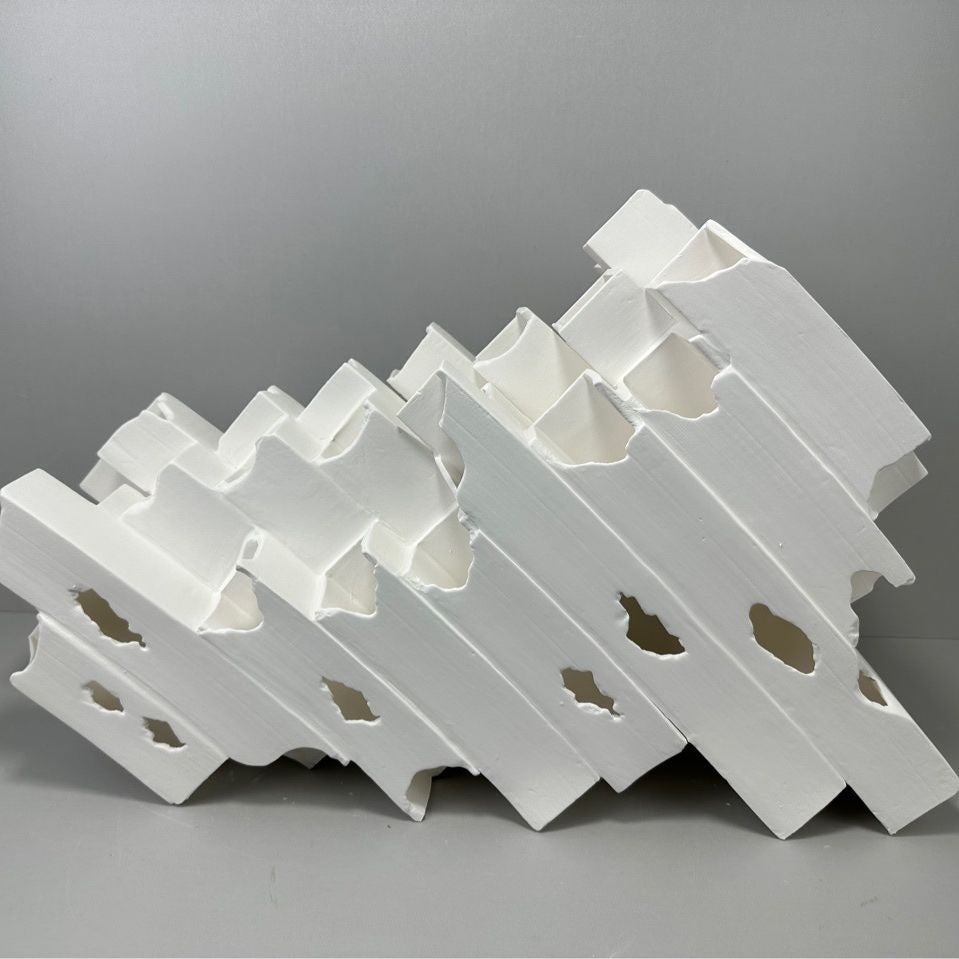 Jiatong simple and creative white square tube nest ceramic flower model room, sales office, living room, art soft decoration ornaments