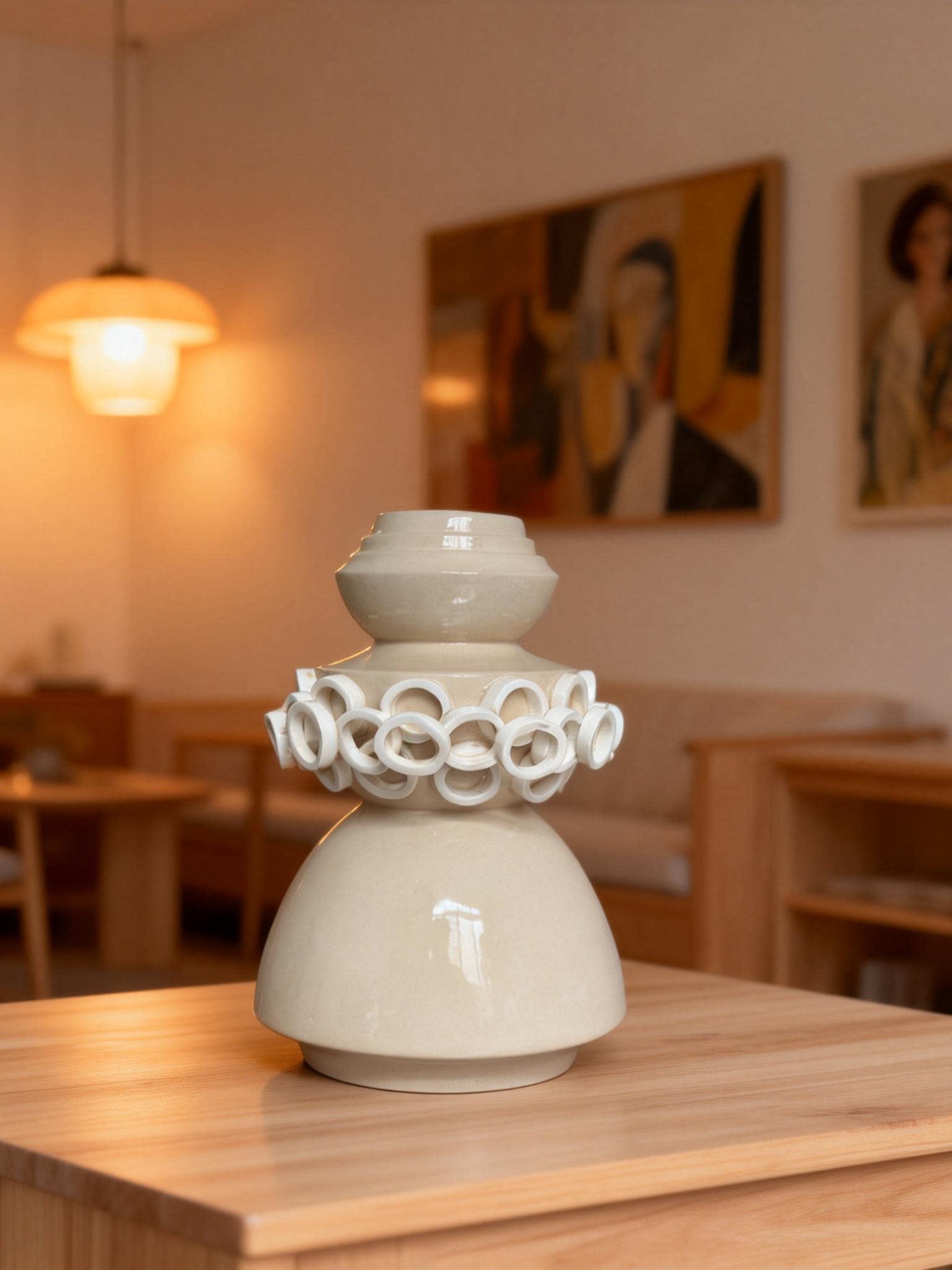 Nordic light luxury handmade ceramic vase creative ornaments living room TV cabinet decorations white art vase
