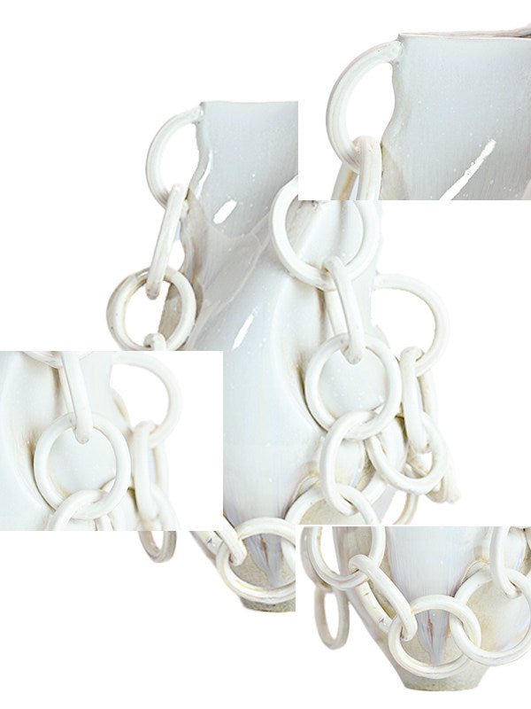 Jiatong ceramic vase is handmade, simple and versatile, home decoration, white irregular shape