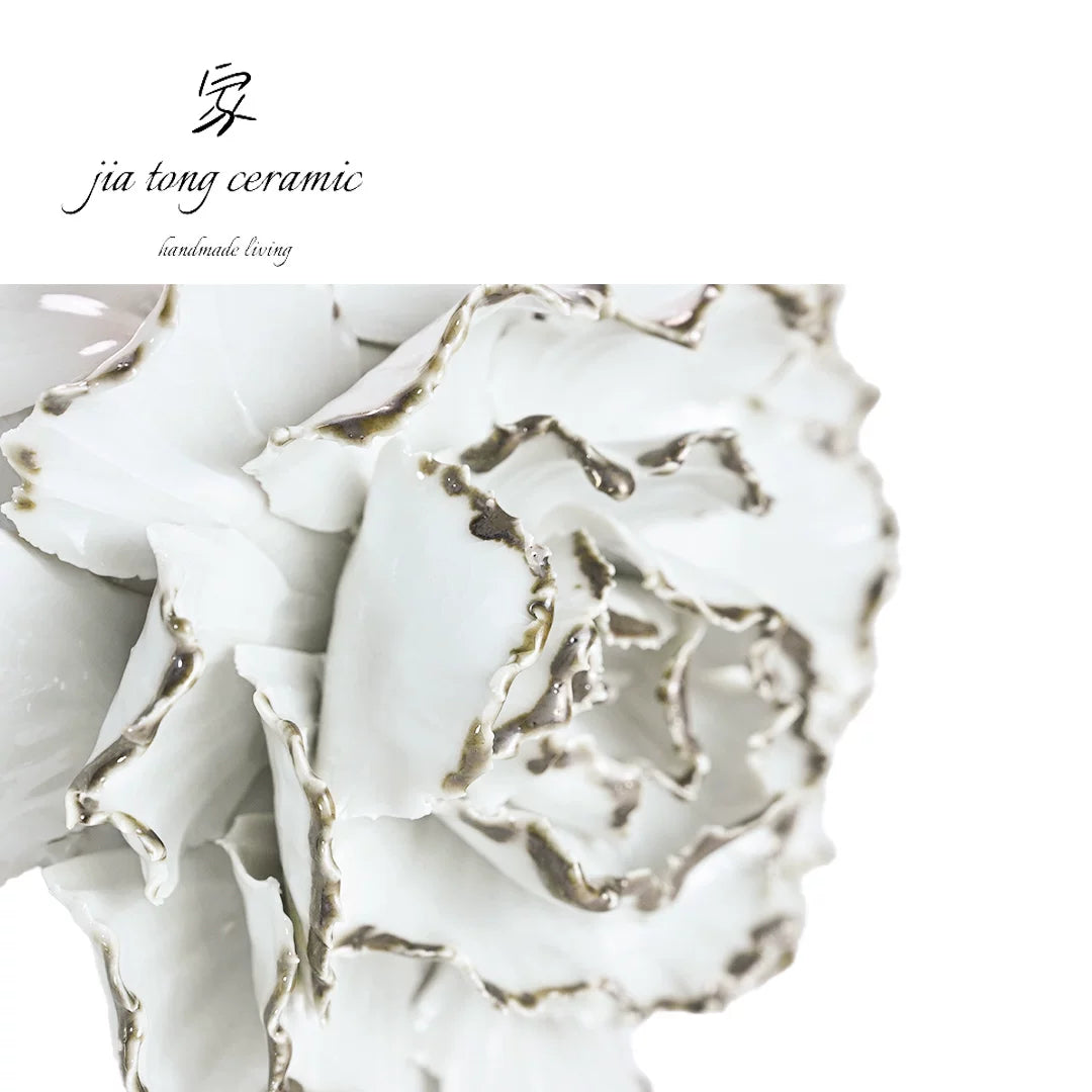 Nordic light luxury ceramic vase ornaments living room TV cabinet decorations white flowers creative home furnishings