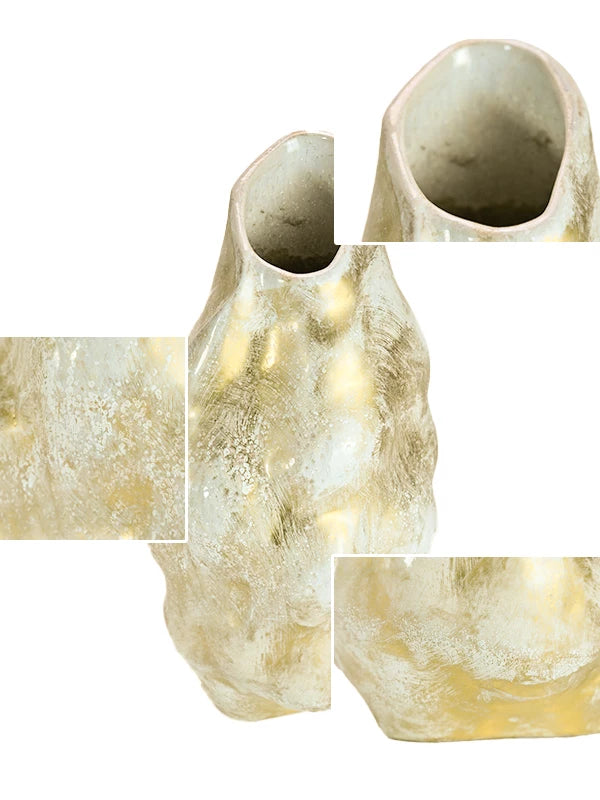 Light luxury ceramic vase creative ornaments Nordic minimalist style home décor pure handmade artwork white vase