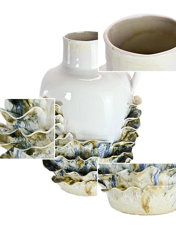 Handmade ceramic creative vase ornaments Nordic light luxury home decoration home living room TV cabinet flower vase