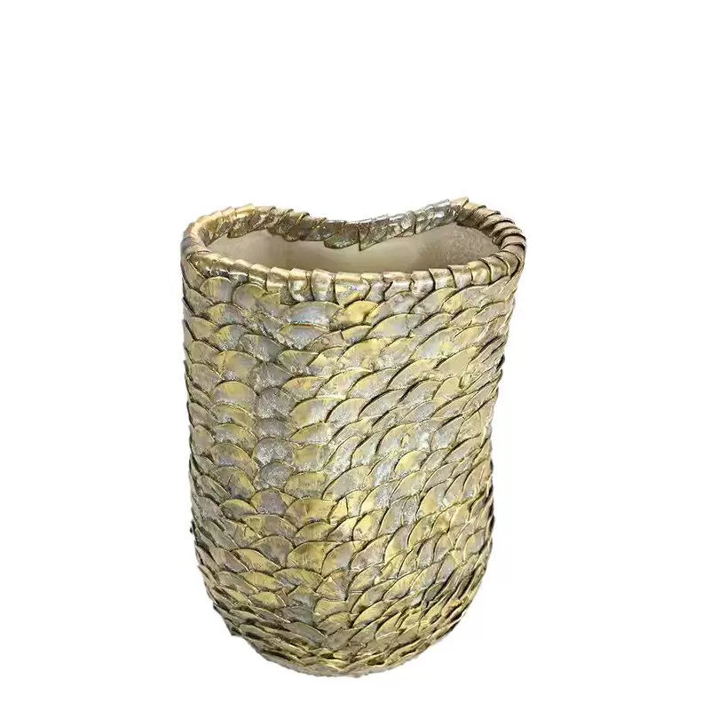 Nordic light luxury handmade ceramic vase creative ornaments living room decorations white vase