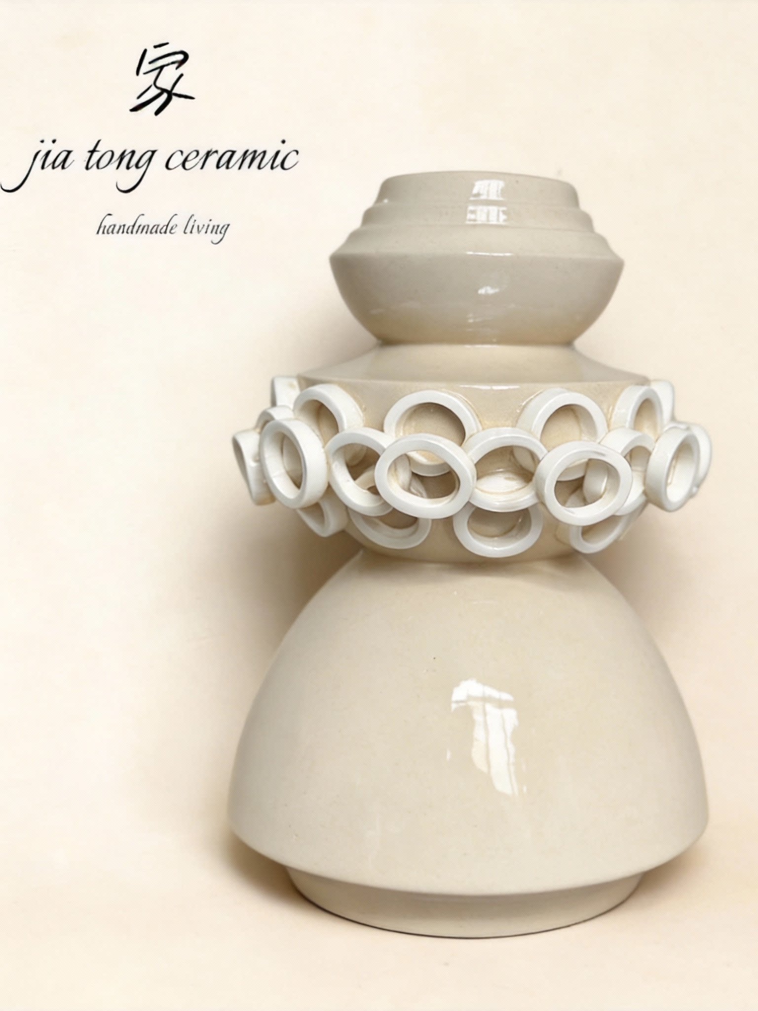 Nordic light luxury handmade ceramic vase creative ornaments living room TV cabinet decorations white art vase