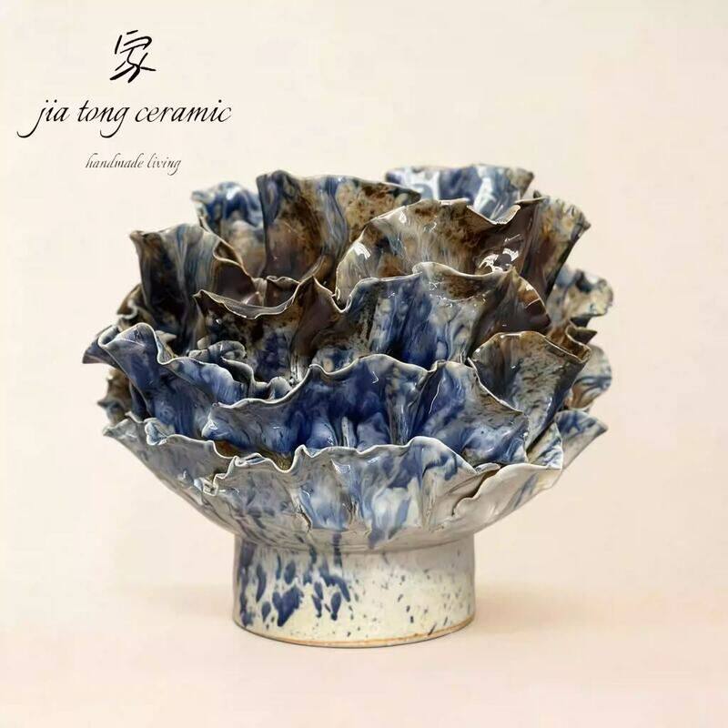 Nordic light luxury handmade ceramic vase creative ornaments living room decorations white vase