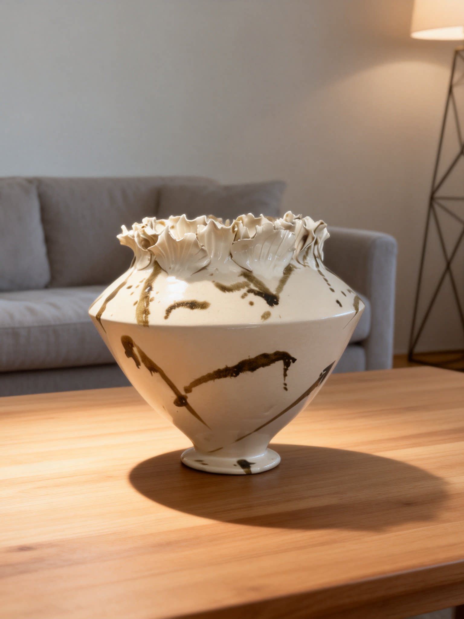 Nordic light luxury handmade ceramic vase creative ornaments living room TV cabinet decorations white art vase