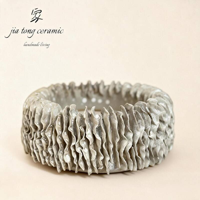 Light luxury special-shaped ceramic flower pot personalized home design style Phalaenopsis flower pot creative ornament flower vase flowing glaze white