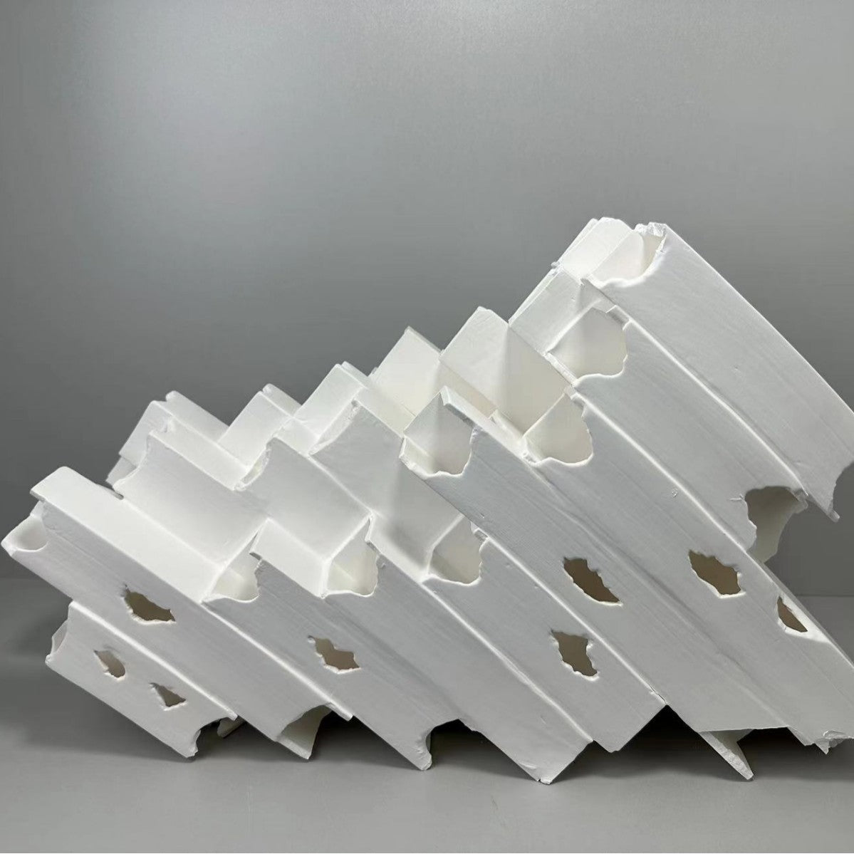 Jiatong simple and creative white square tube nest ceramic flower model room, sales office, living room, art soft decoration ornaments